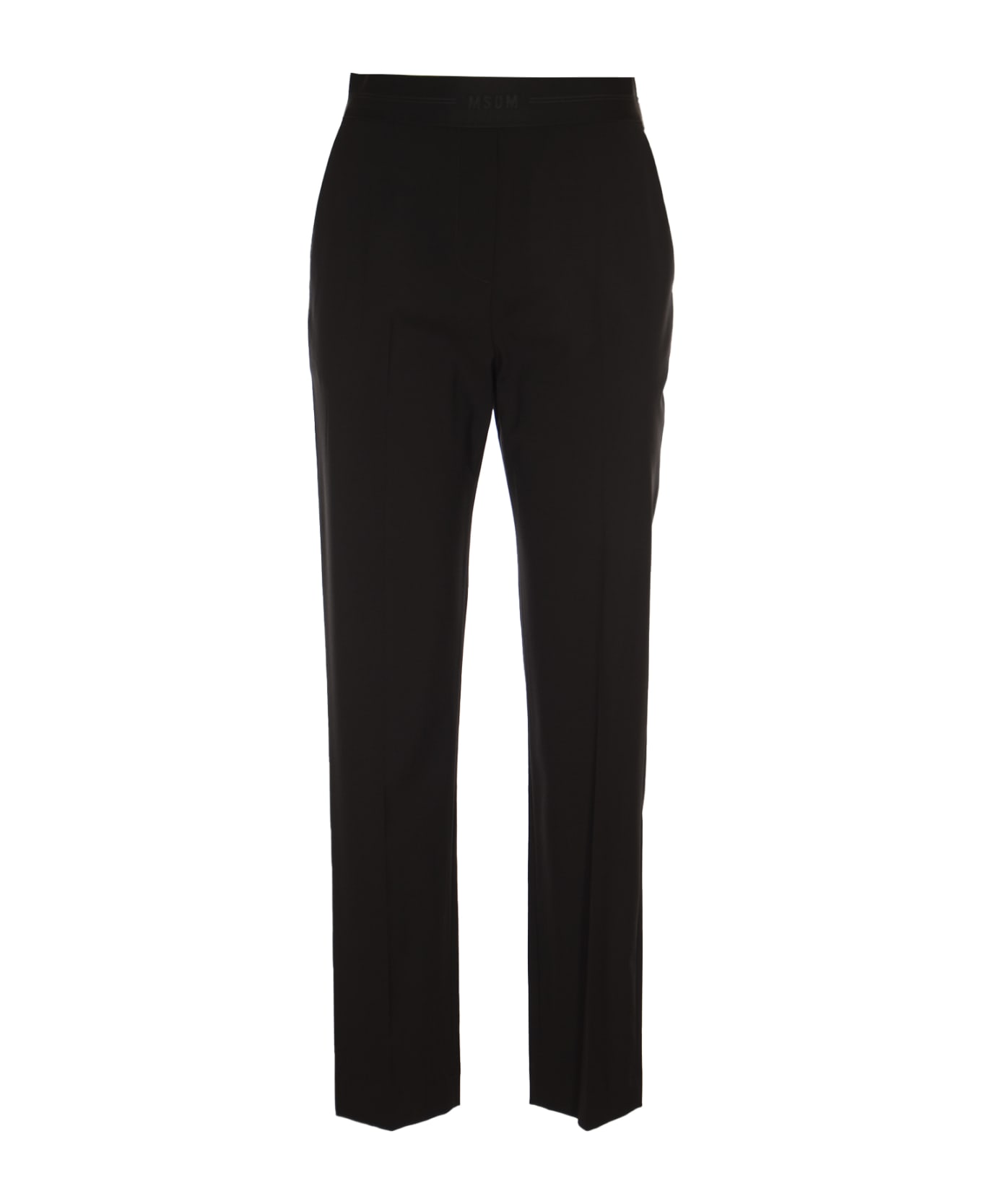MSGM Logo Fitted Trousers - Black