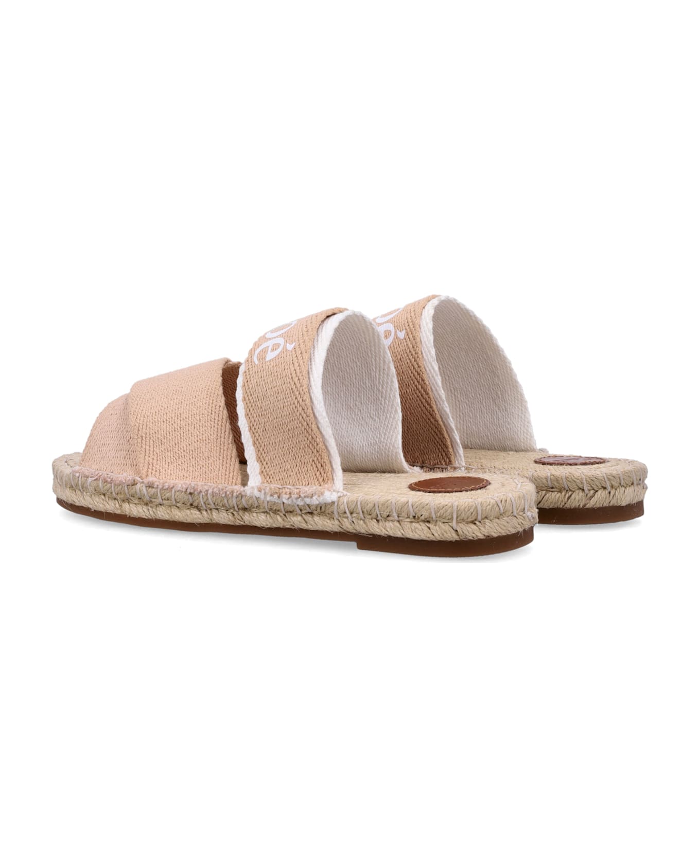 Chloé Kid - Logo Print Slides - STONE