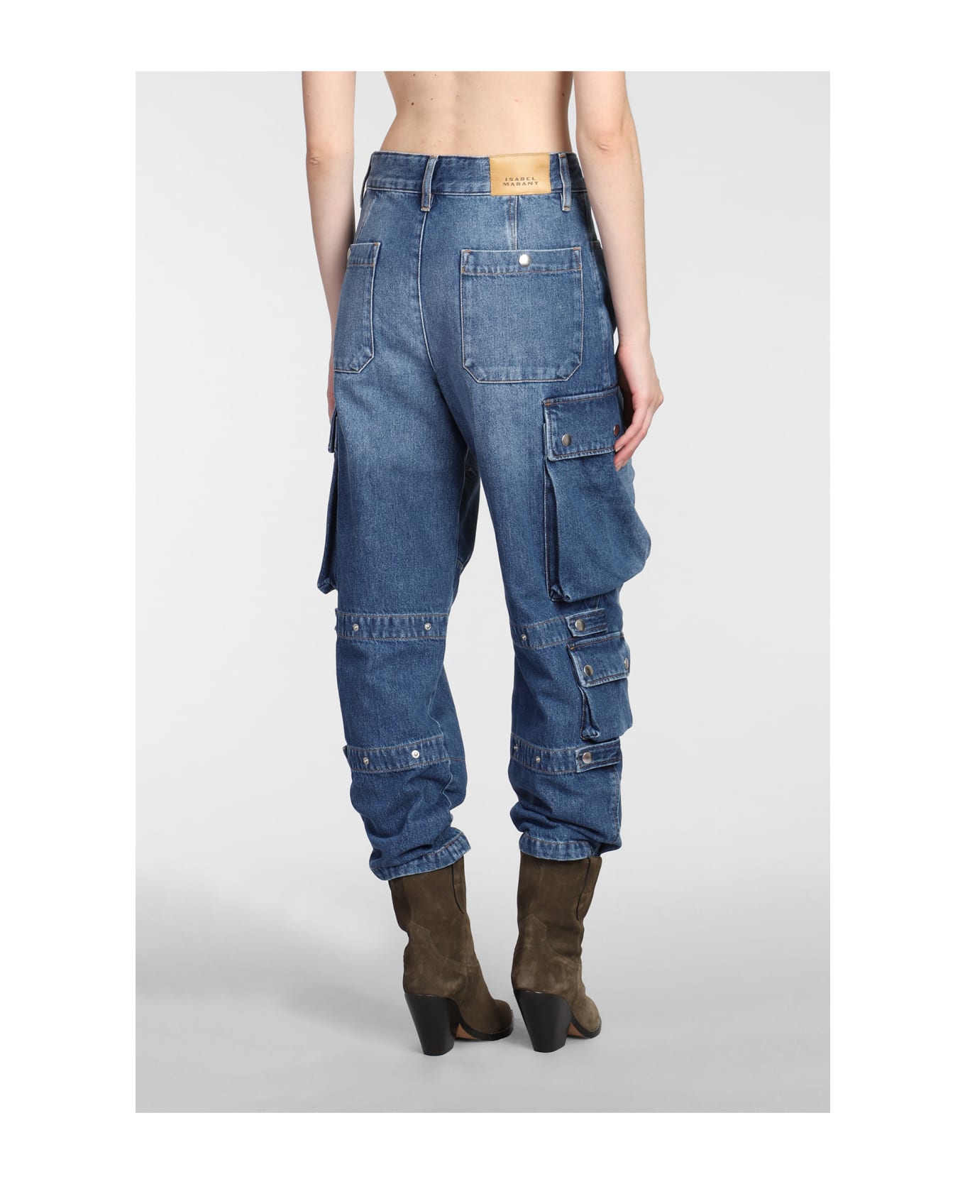 Isabel Marant Elore Cargo Jeans - BLUE