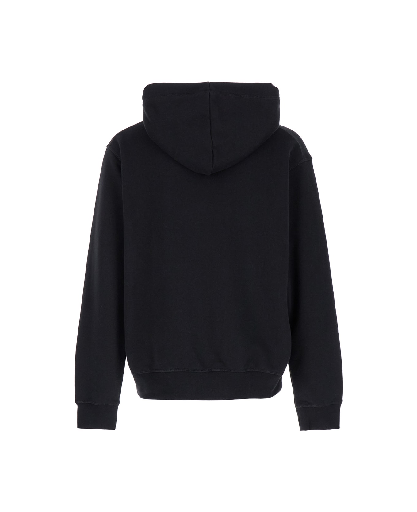 Dsquared2 Black Hoodie With Logo Print In Cotton Man - Black