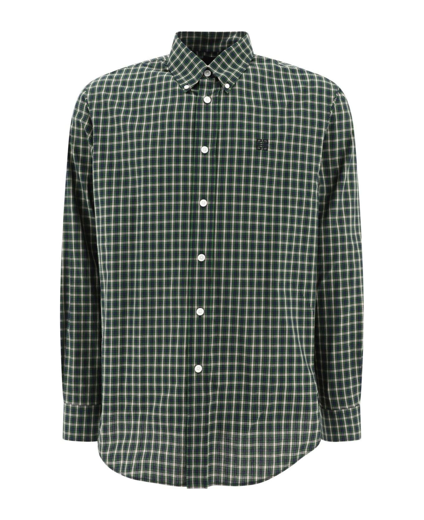 Givenchy Logo Motif Embroidered Check Buttoned Shirt - Multicolour シャツ