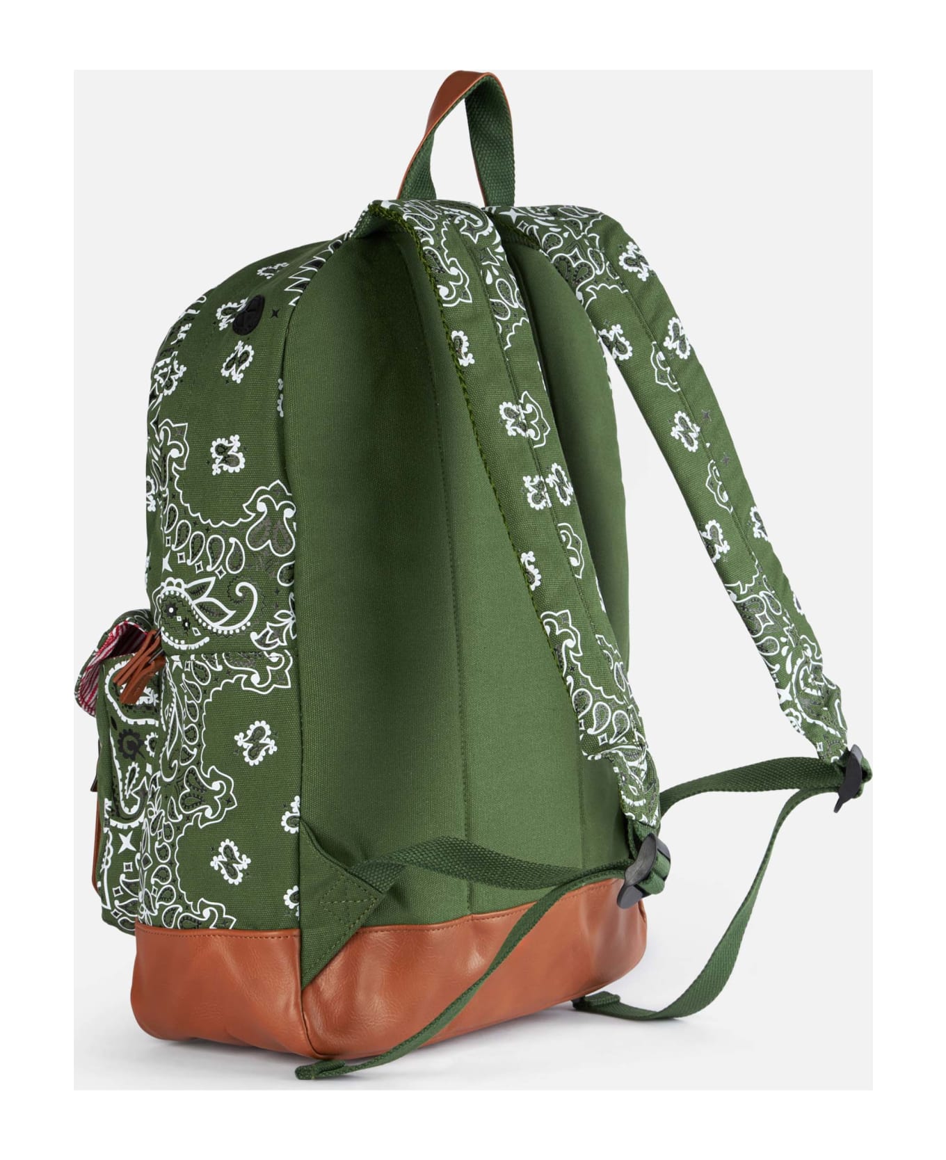MC2 Saint Barth Canvas Backpack Cody With Green Bandanna Print
