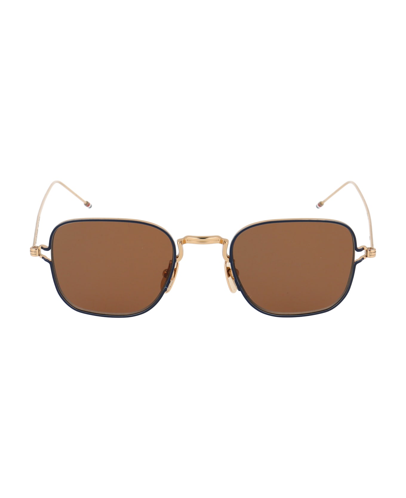 Thom Browne Tb-116 Sunglasses - WHITE GOLD - NAVY W/ DARK BROWN サングラス