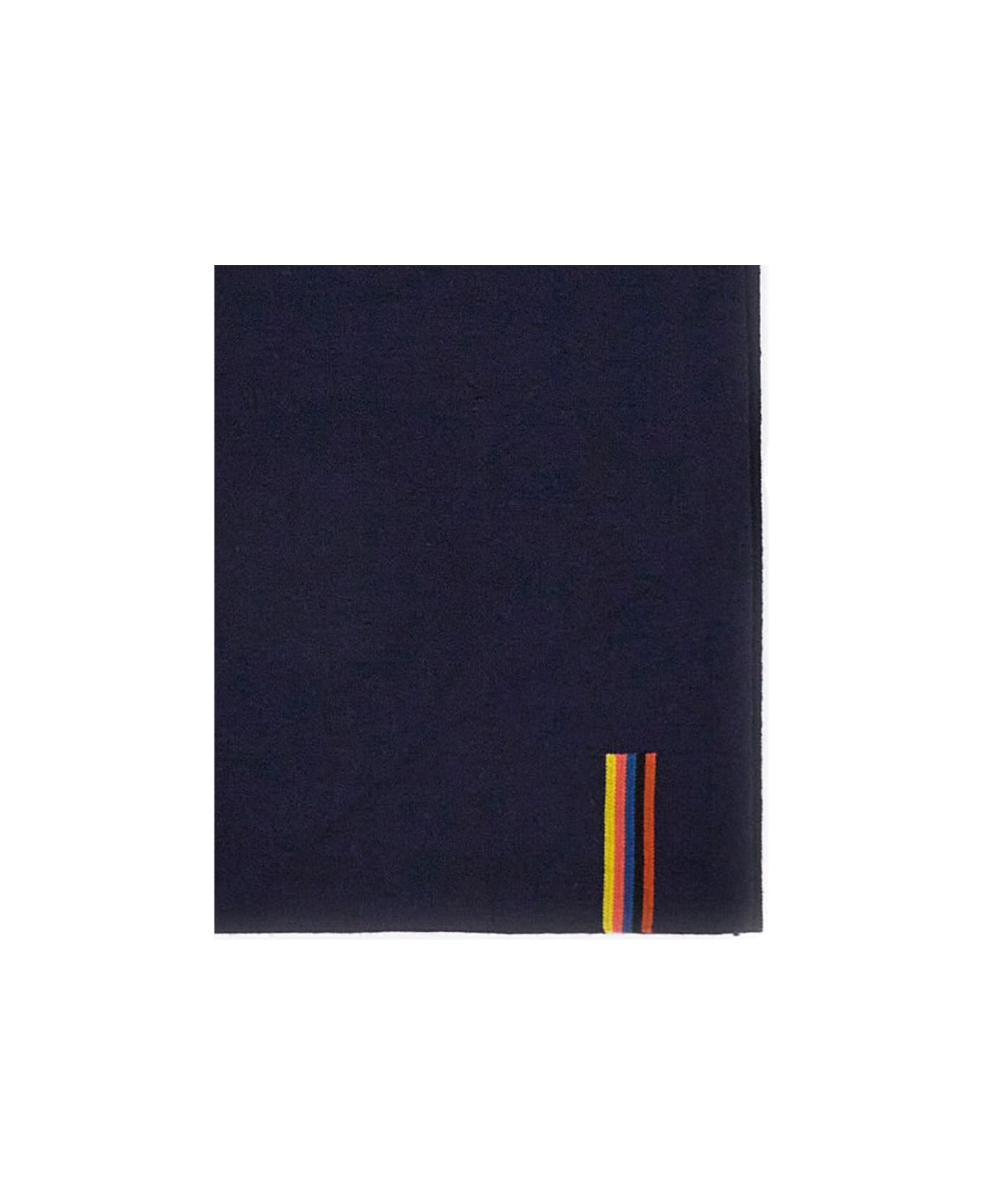 Paul Smith Scarf With Artist Stripe Detail - BLUE
