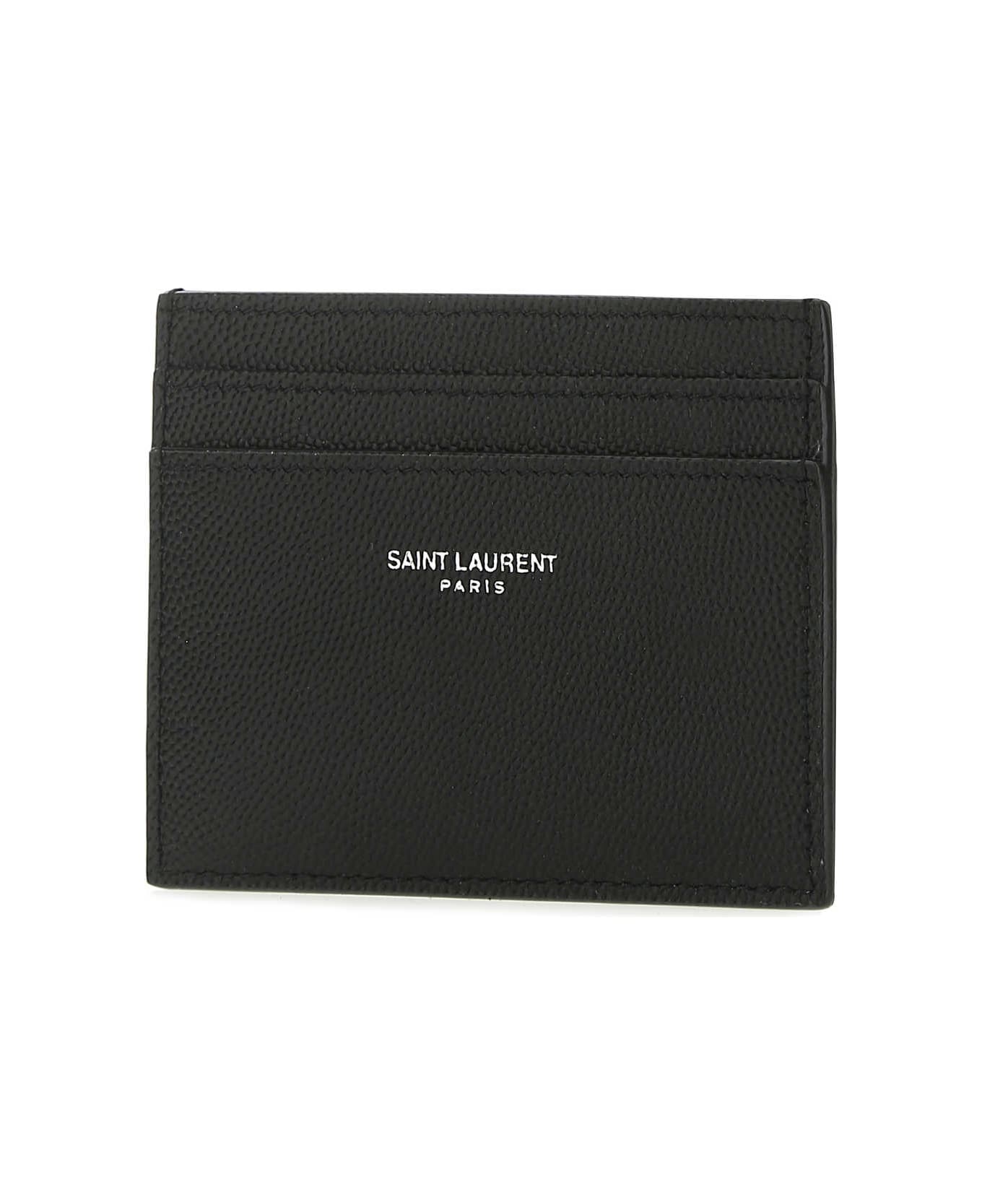 Saint Laurent Black Leather Card Holder - 1000
