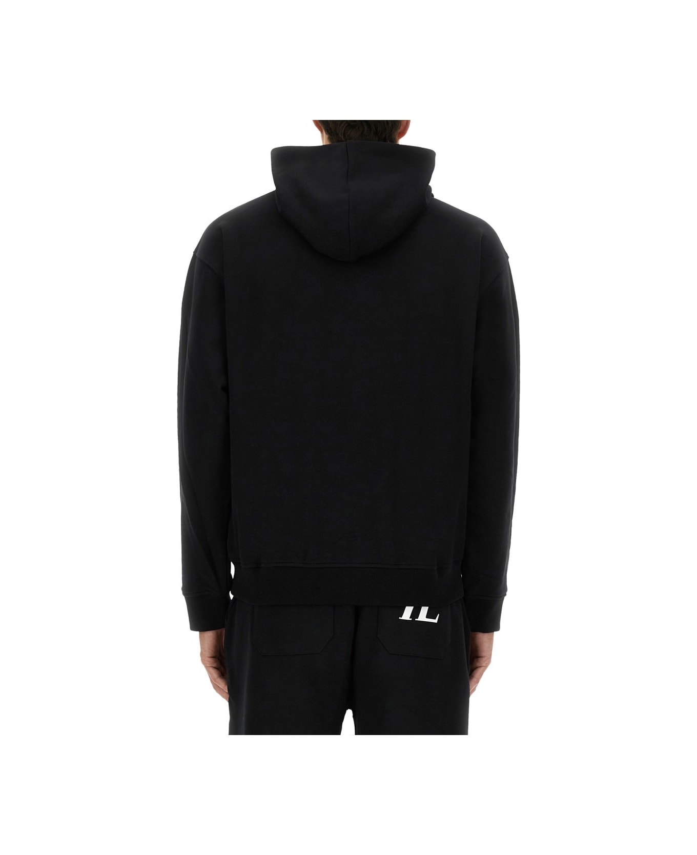 Helmut Lang Sweatshirt With Embossed Logo - BLACK