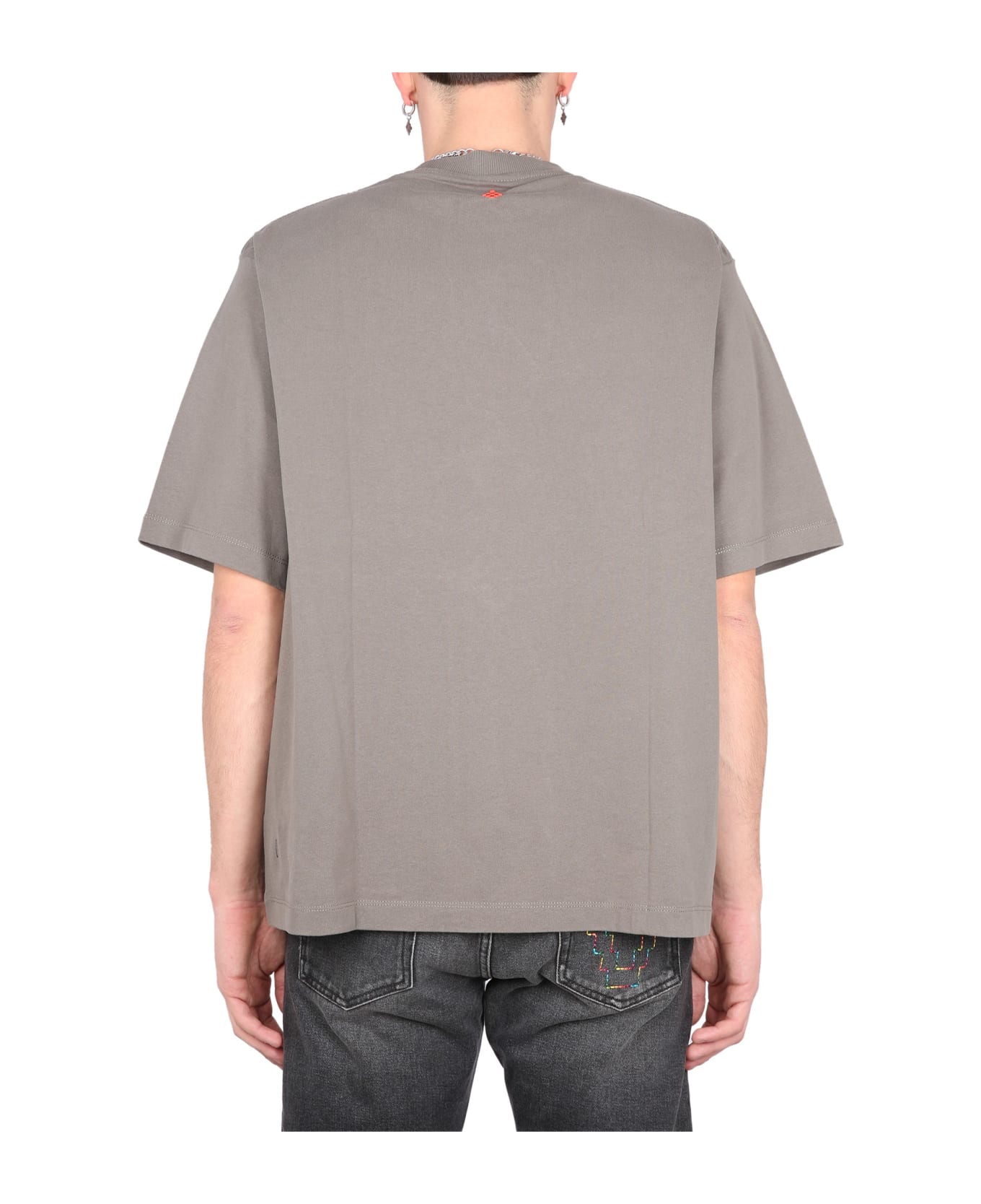 Marcelo Burlon T-shirt Collar Feathers - grey