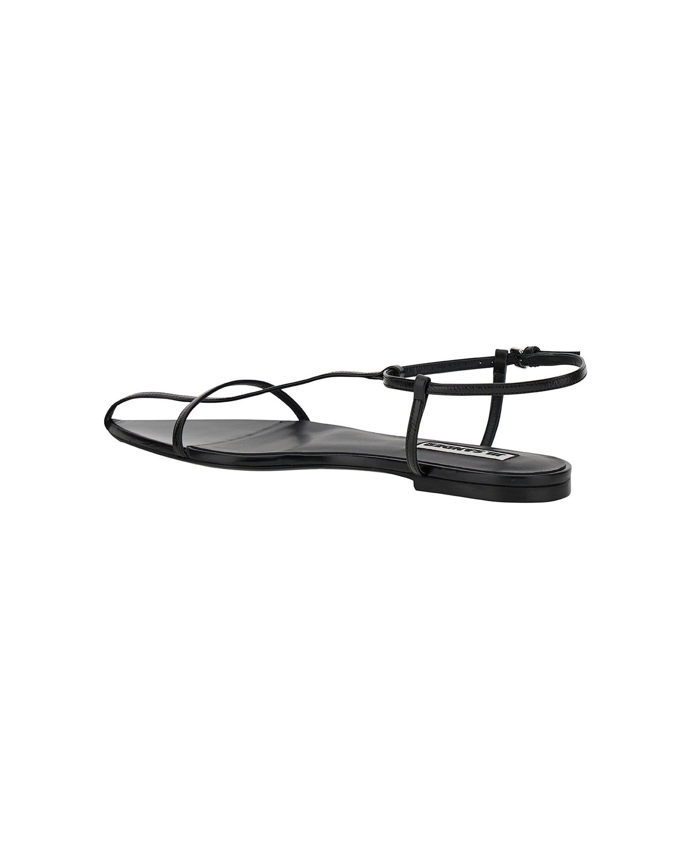 Jil Sander Black Leather Sandals - 001