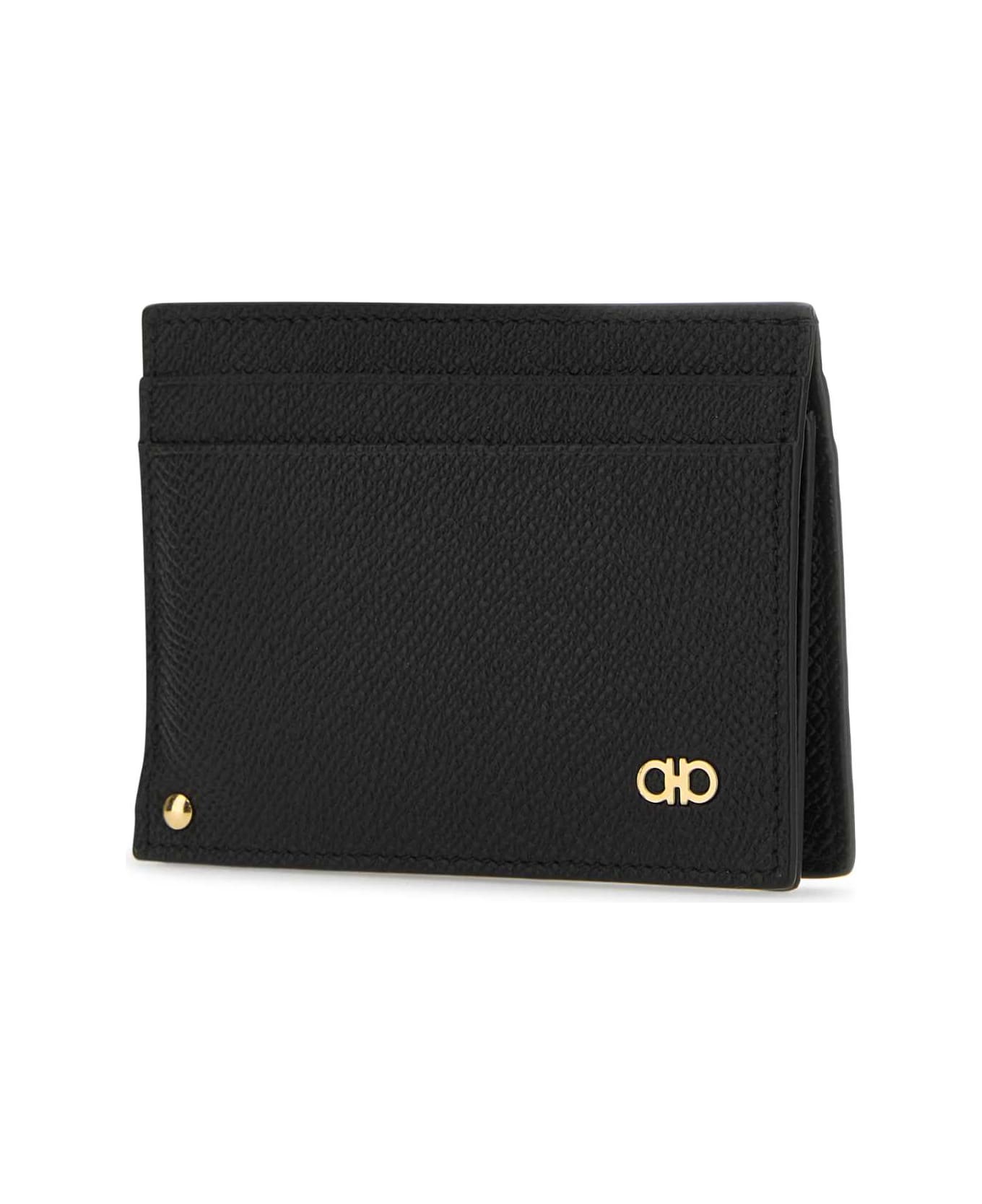 Ferragamo Black Leather Card Holder - NERO