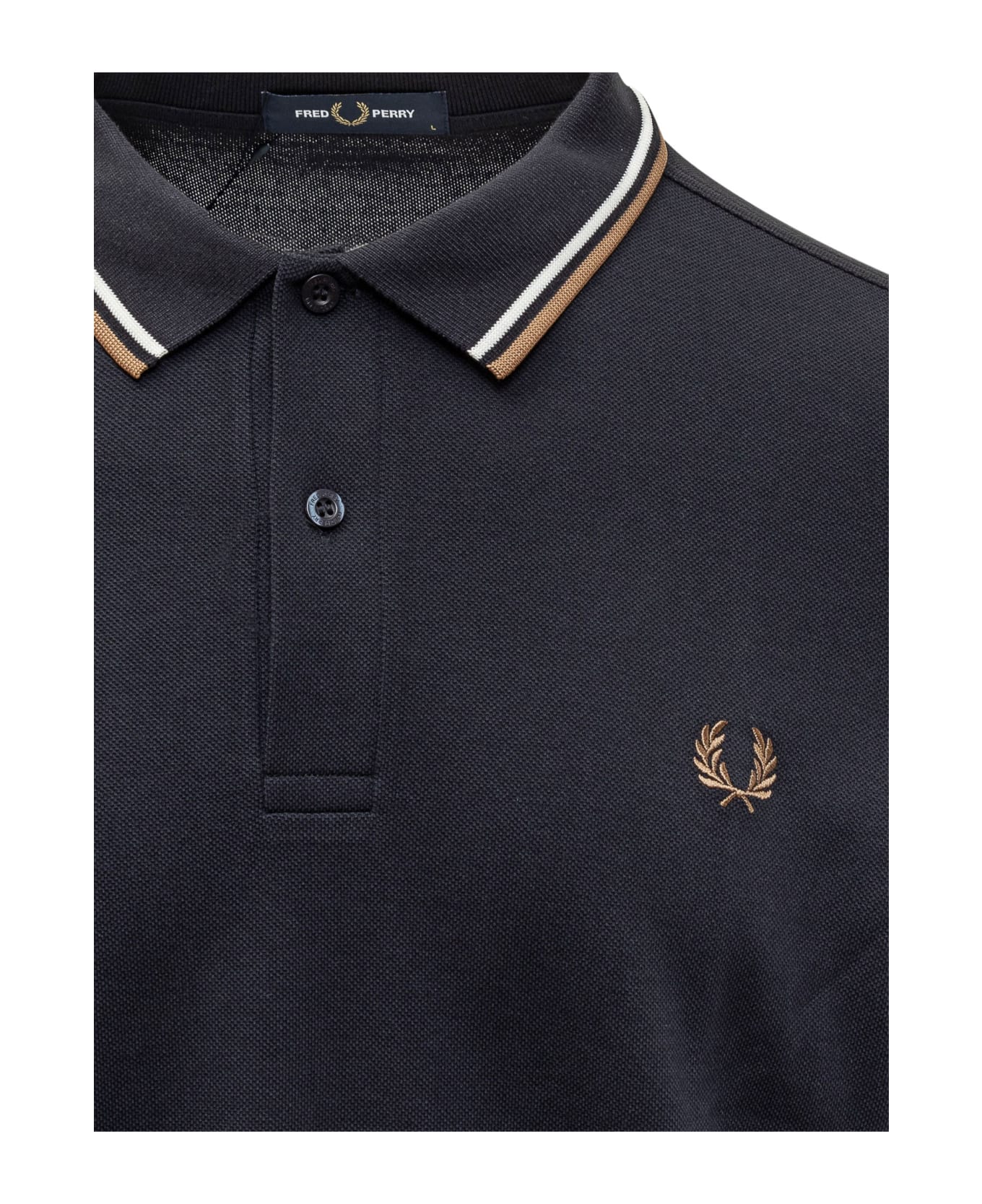 Fred Perry Polo Long Sleeves - NAVY/SNOWH/SHSTO ポロシャツ