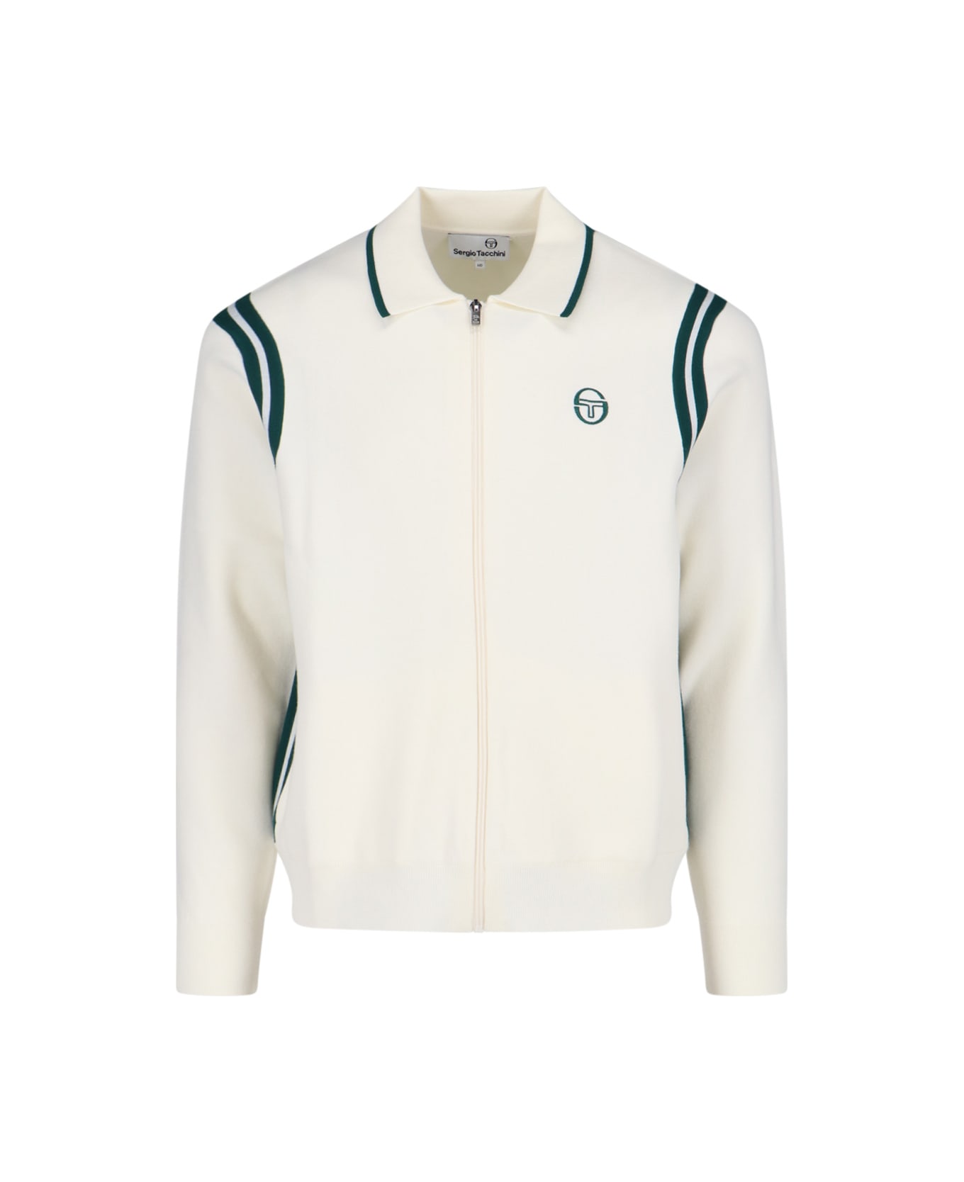 Sergio Tacchini 'palla' Zip Sweatshirt - Cream