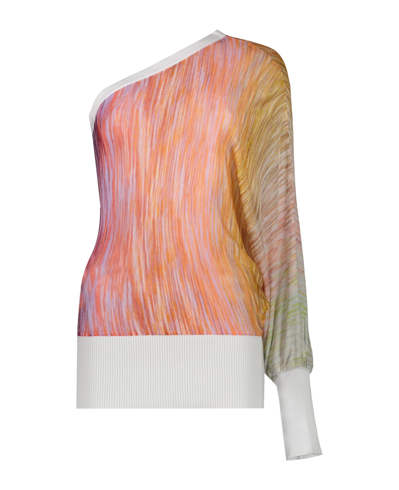 M Missoni Knitted One-shoulder Top - Multicolor