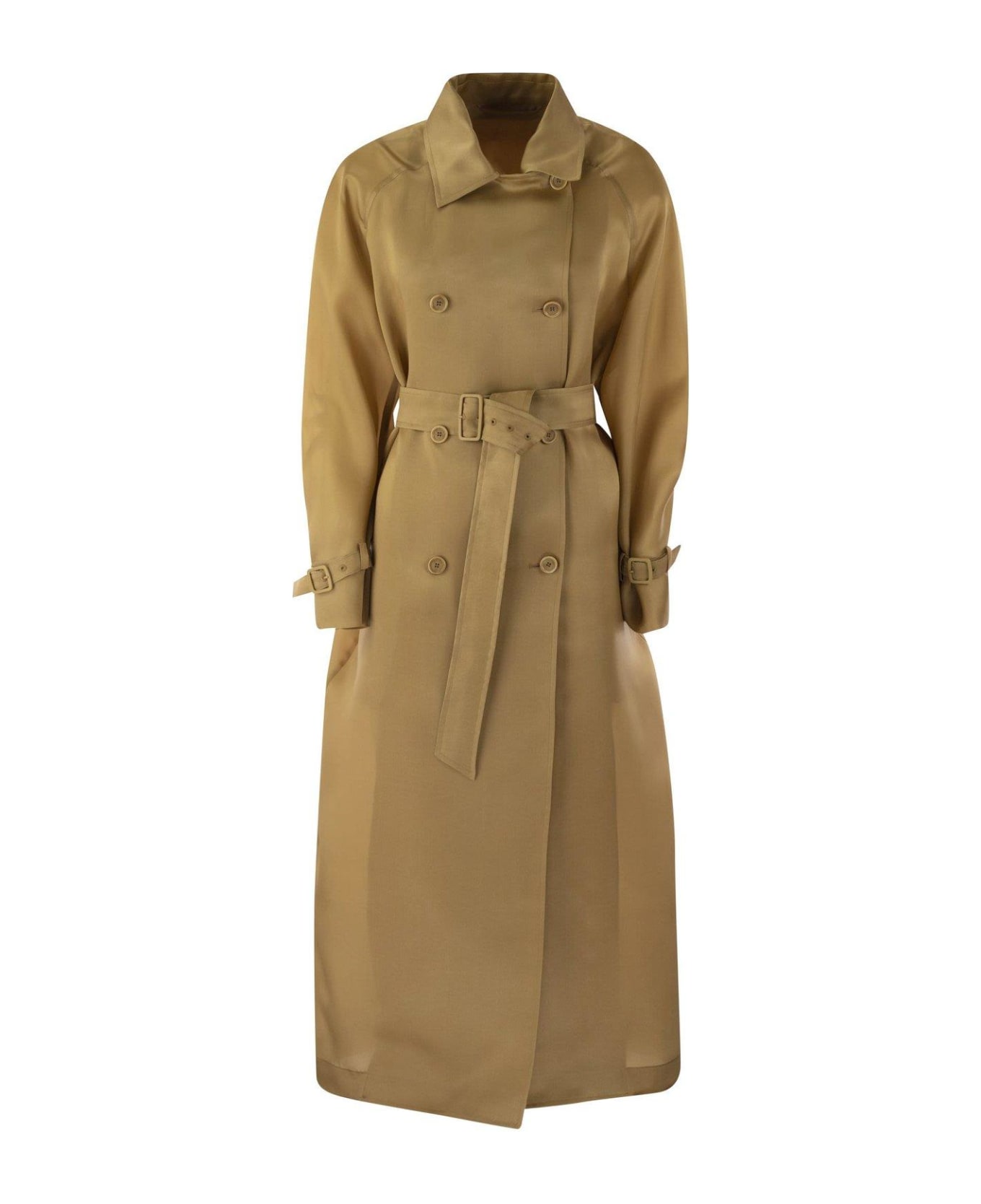 Max Mara Double-breasted Belted Coat - BUFF