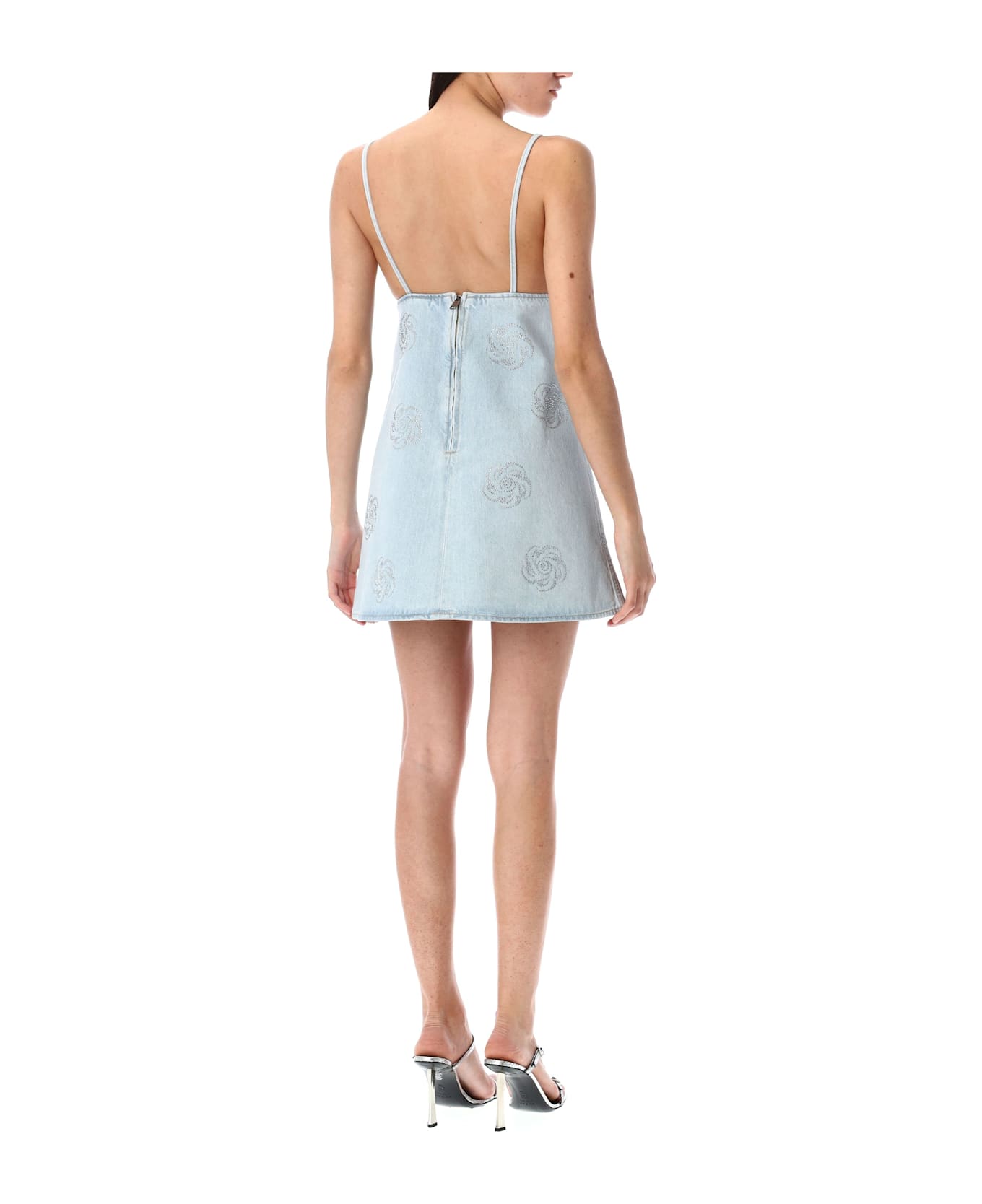 Rotate by Birger Christensen Denim Stud Mini Dress - LIGHT BLUE