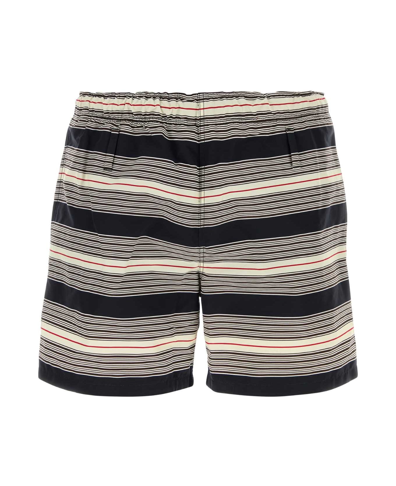 Prada Embroidered Nylon Swimming Shorts - BLU