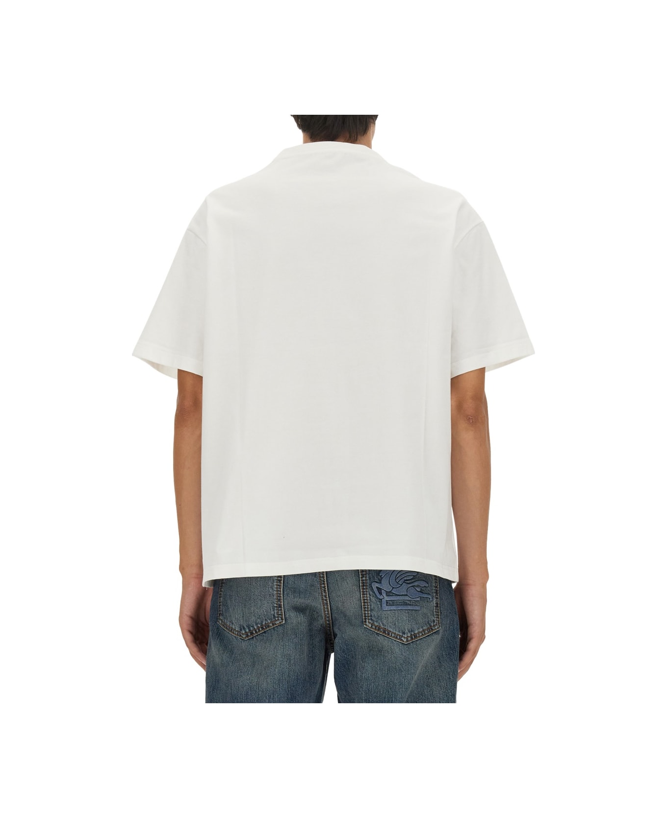 Etro T-shirt With Pegasus Embroidery - WHITE