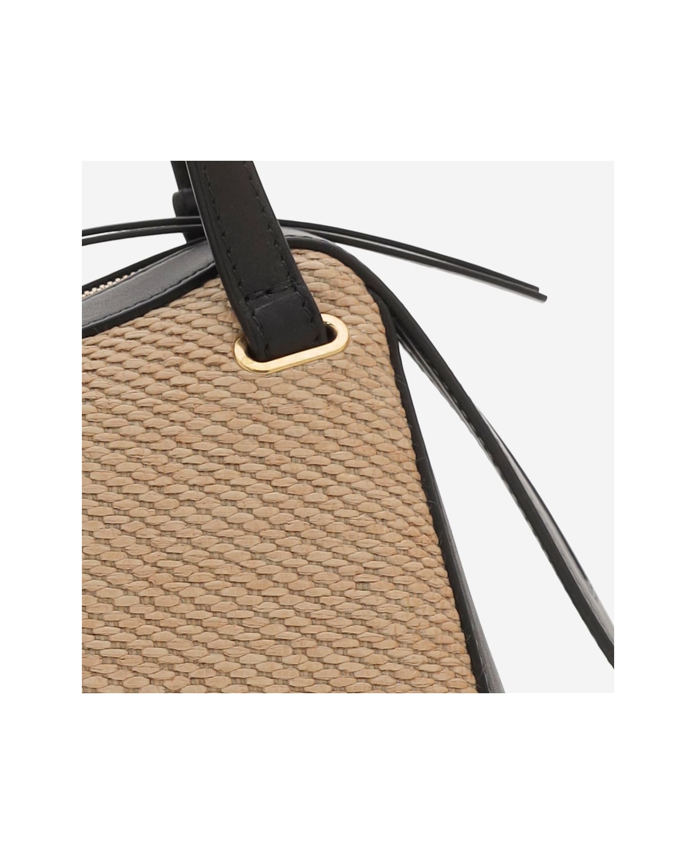 Jil Sander Dune Leather And Rafia Bag - Natural