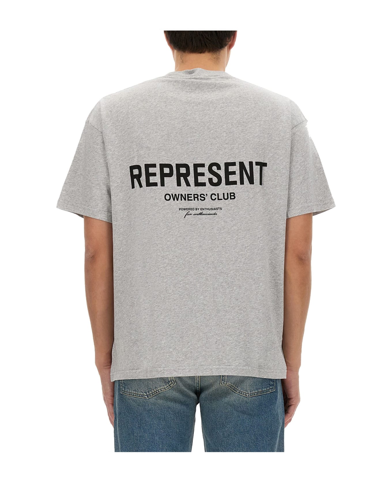 REPRESENT T-shirt With Logo - Ash Grey Blk