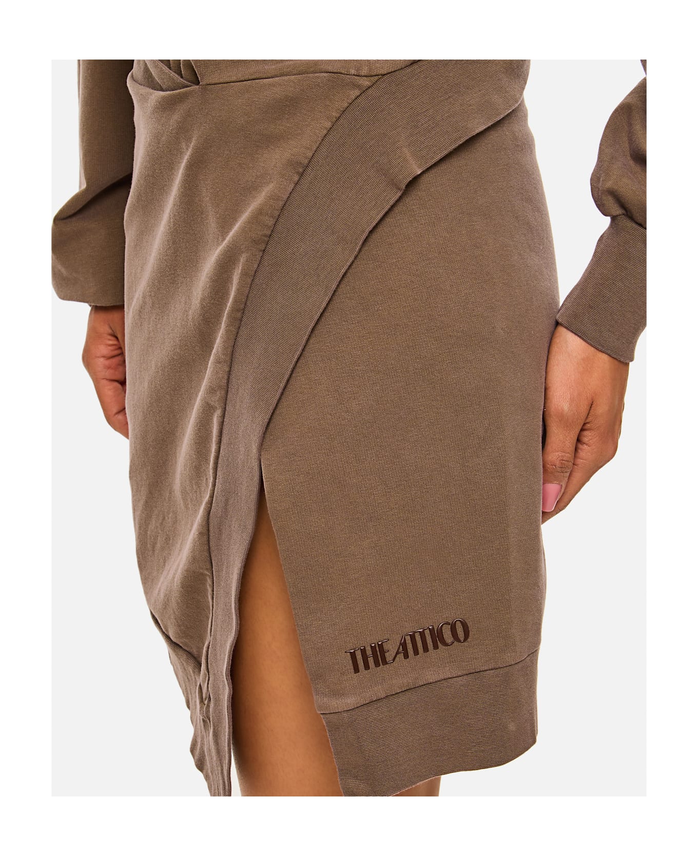 The Attico Light American Fleece Mini Dress - Brown