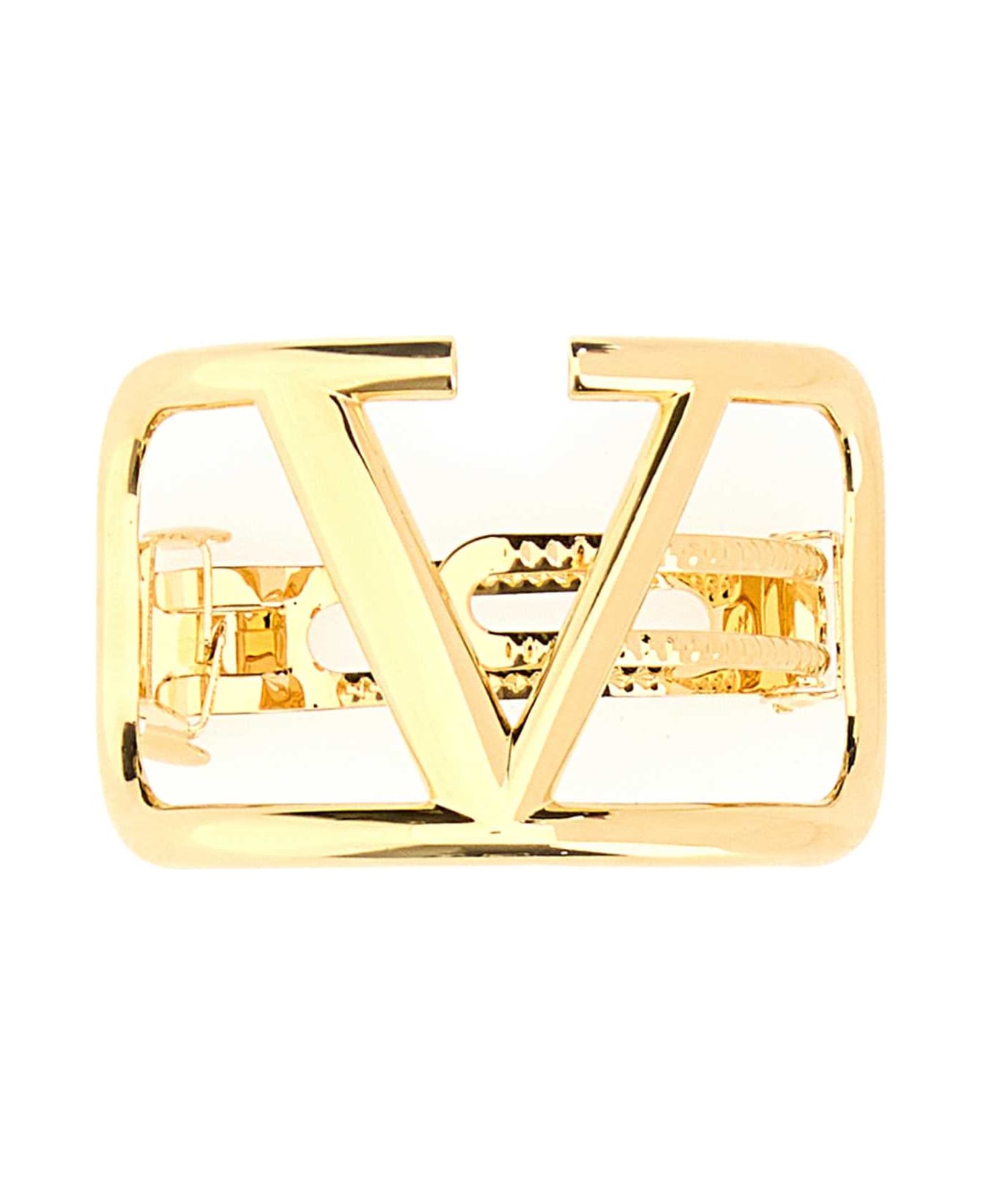 Valentino Garavani Gold Metal Vlogo Hair Clip - ORO18 ヘアアクセサリー
