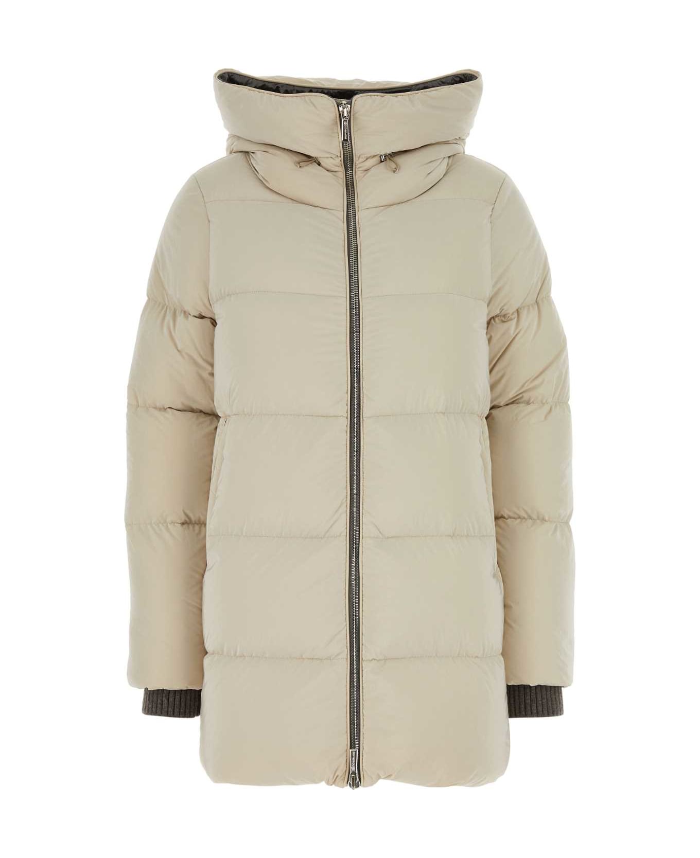 Moorer Sand Nylon Blend Carinzia Down Jacket - STONE