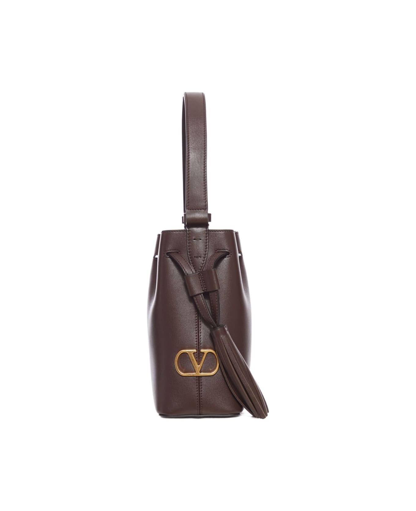 Valentino Garavani So Seau Small Leather Bucket Bag - Marrone scuro