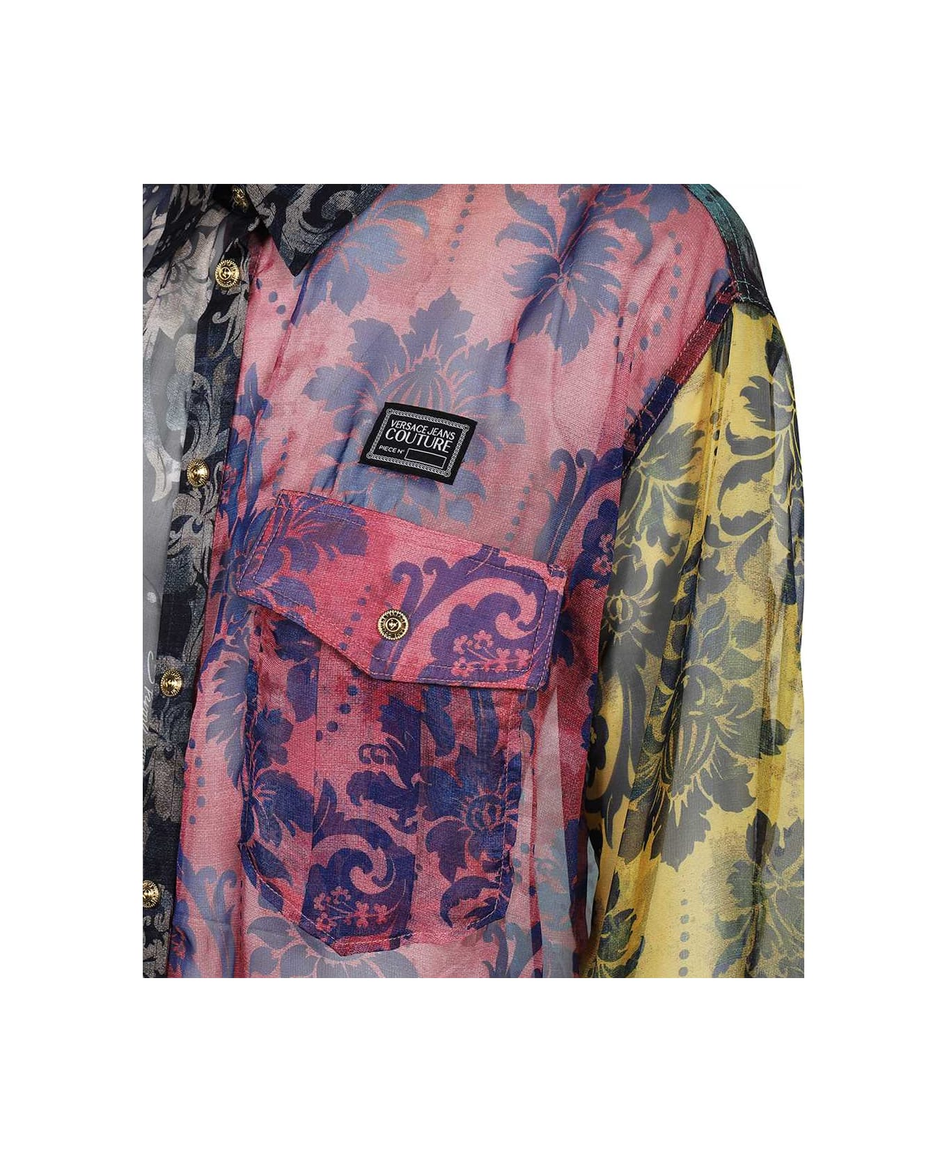 Versace Jeans Couture Transparent Fabric Shirt - Multicolor