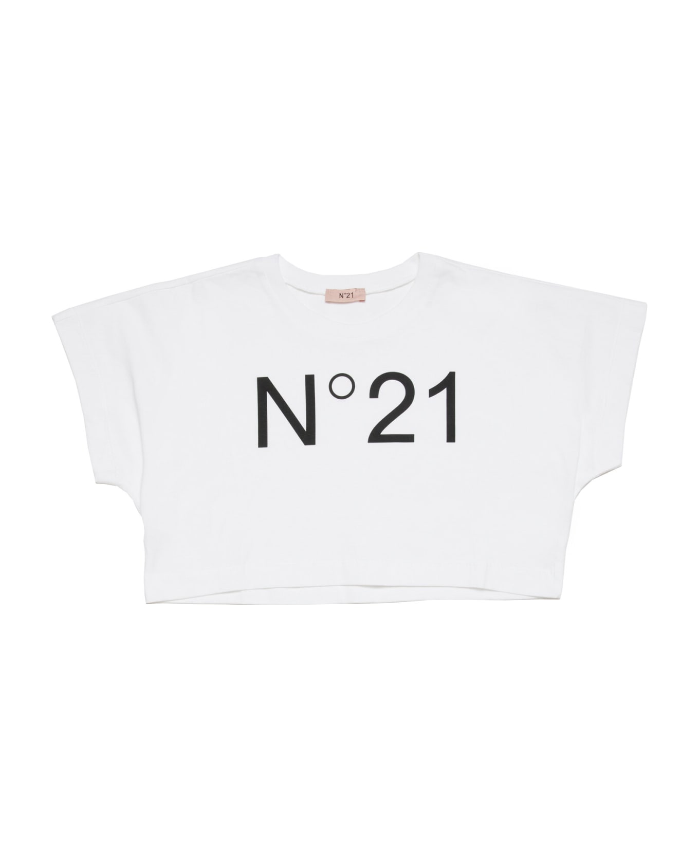 N.21 N21t170f T-shirt N21 Branded Cropped T-shirt - Bianco Tシャツ＆ポロシャツ