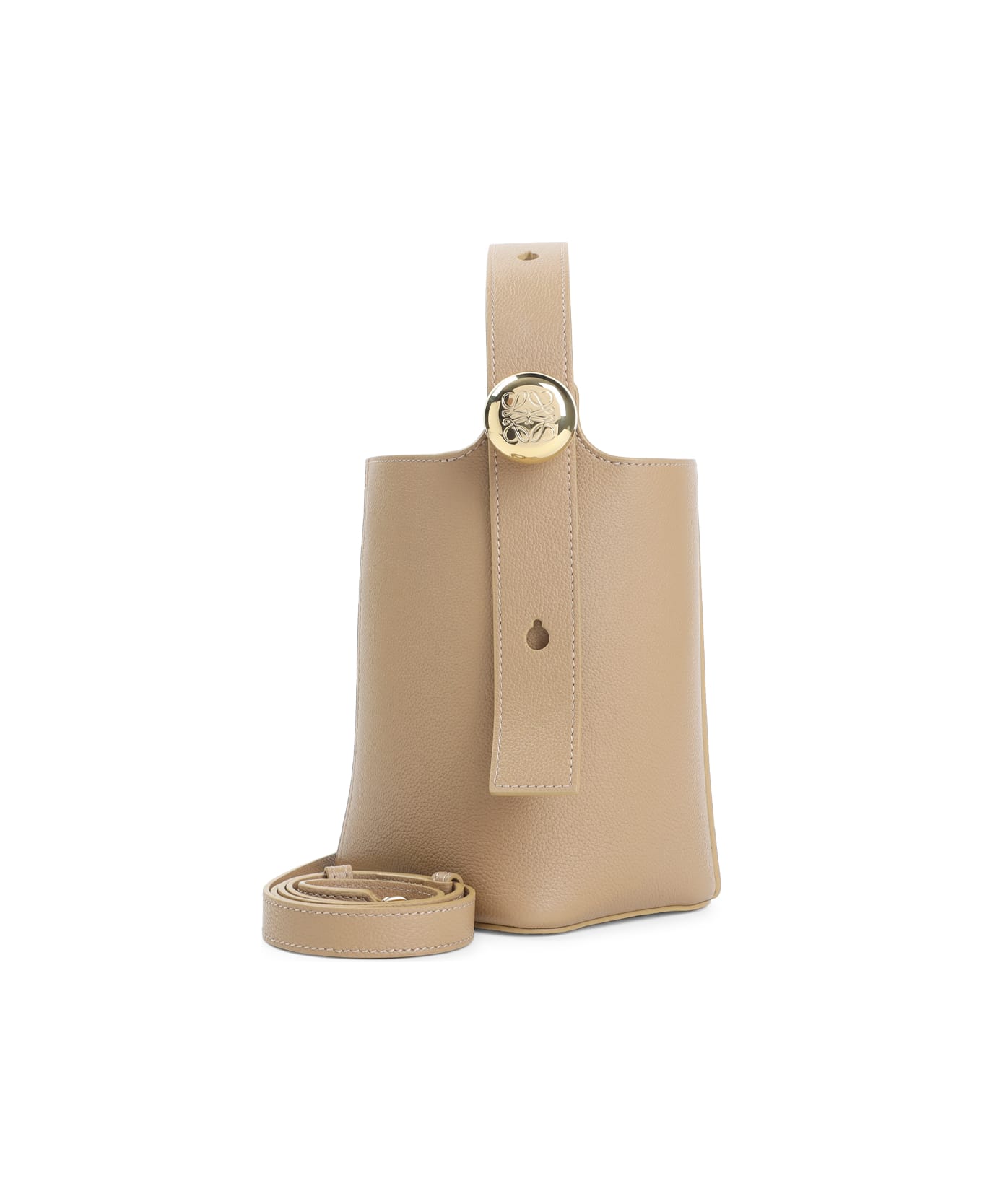 Loewe Pebble Bucket Mini Bag - Latte