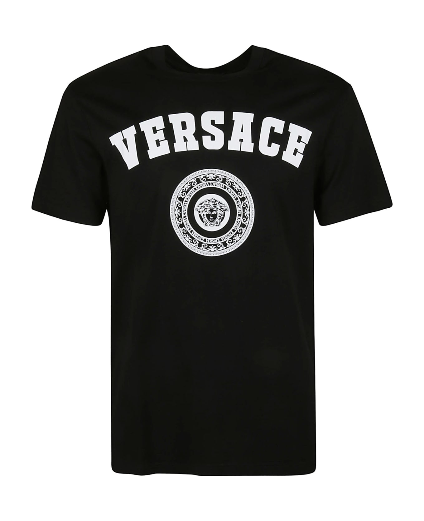 Versace Regular Logo Print T-shirt - Black