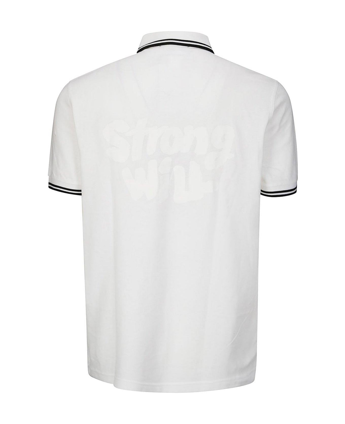 Comme des Garçons Shirt X Fred Perry Text-printed Polo Shirt - White