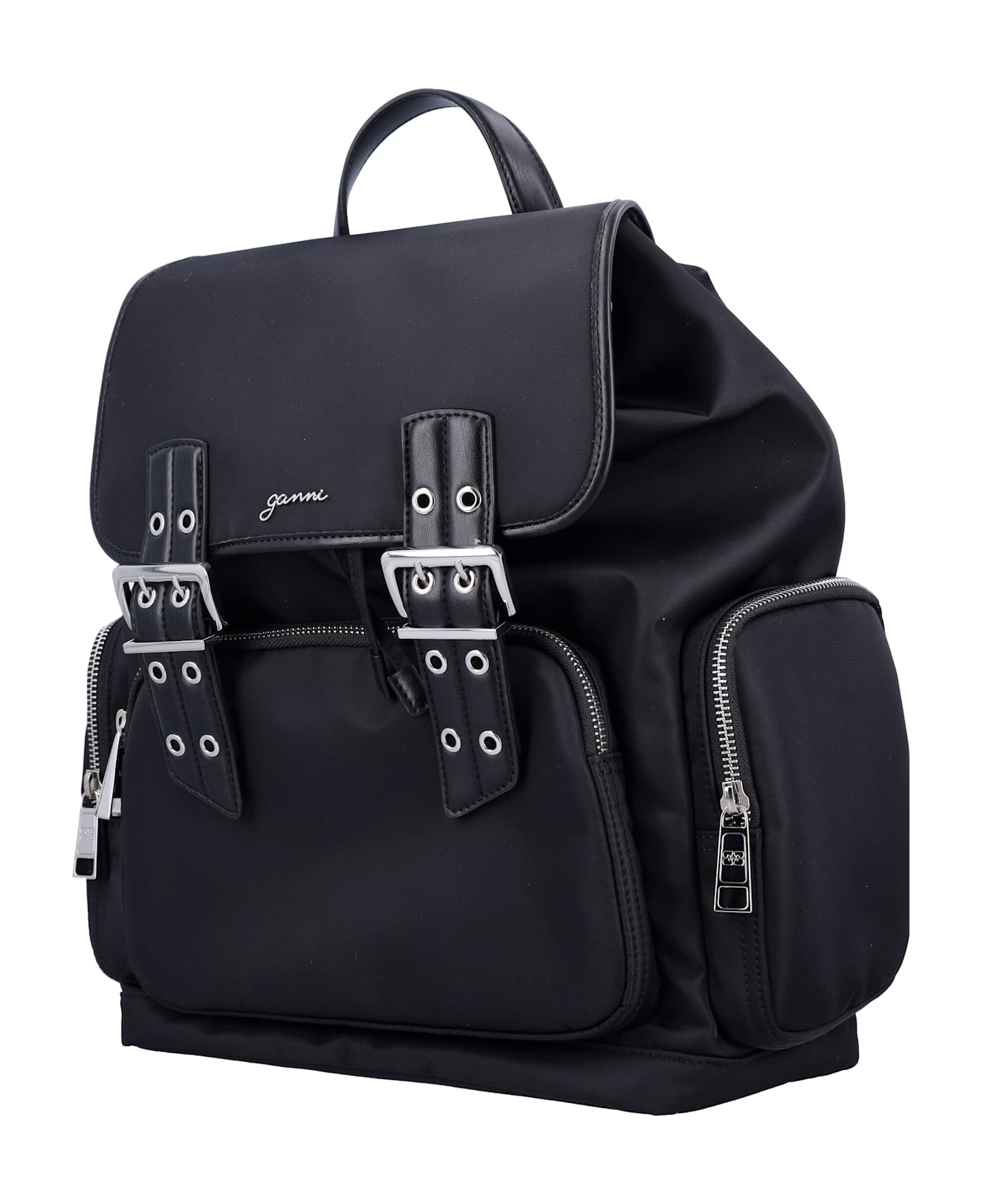 Ganni Bucky Nylon Backpack - BLACK
