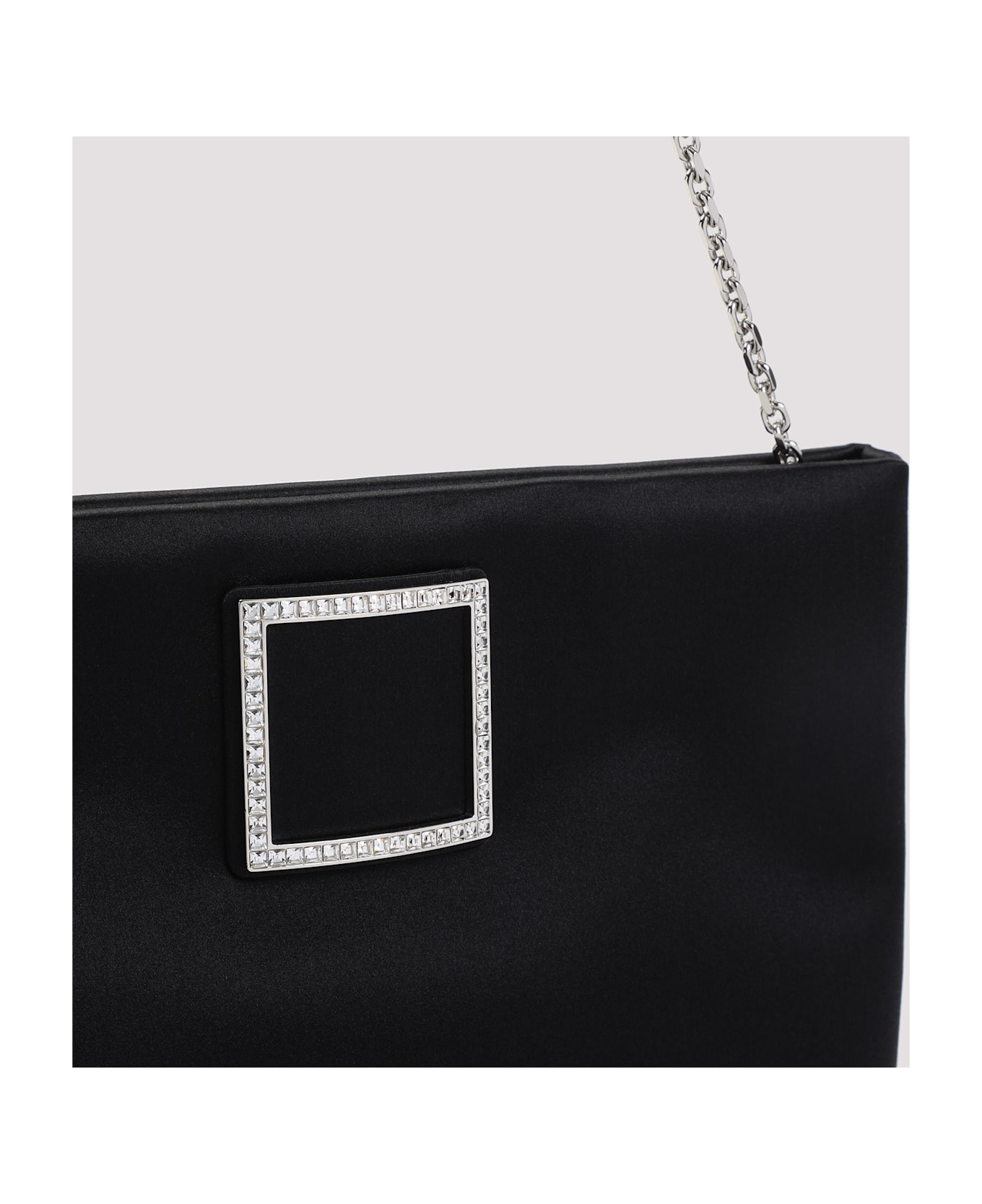 Roger Vivier Trompette Strass Soft Clutch - Nero