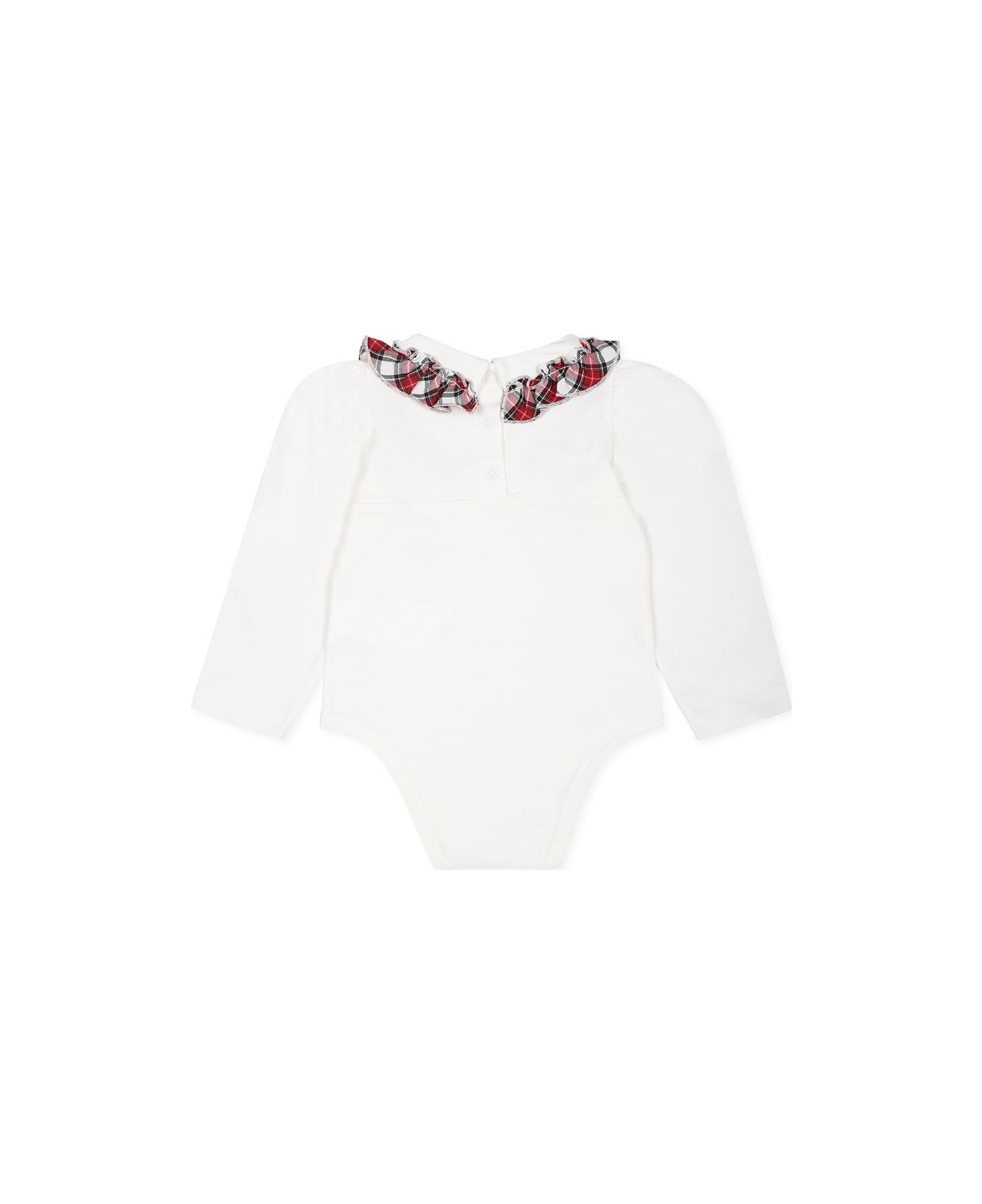 Monnalisa Ivory T-shirt For Baby Girl With Logo - Ivory