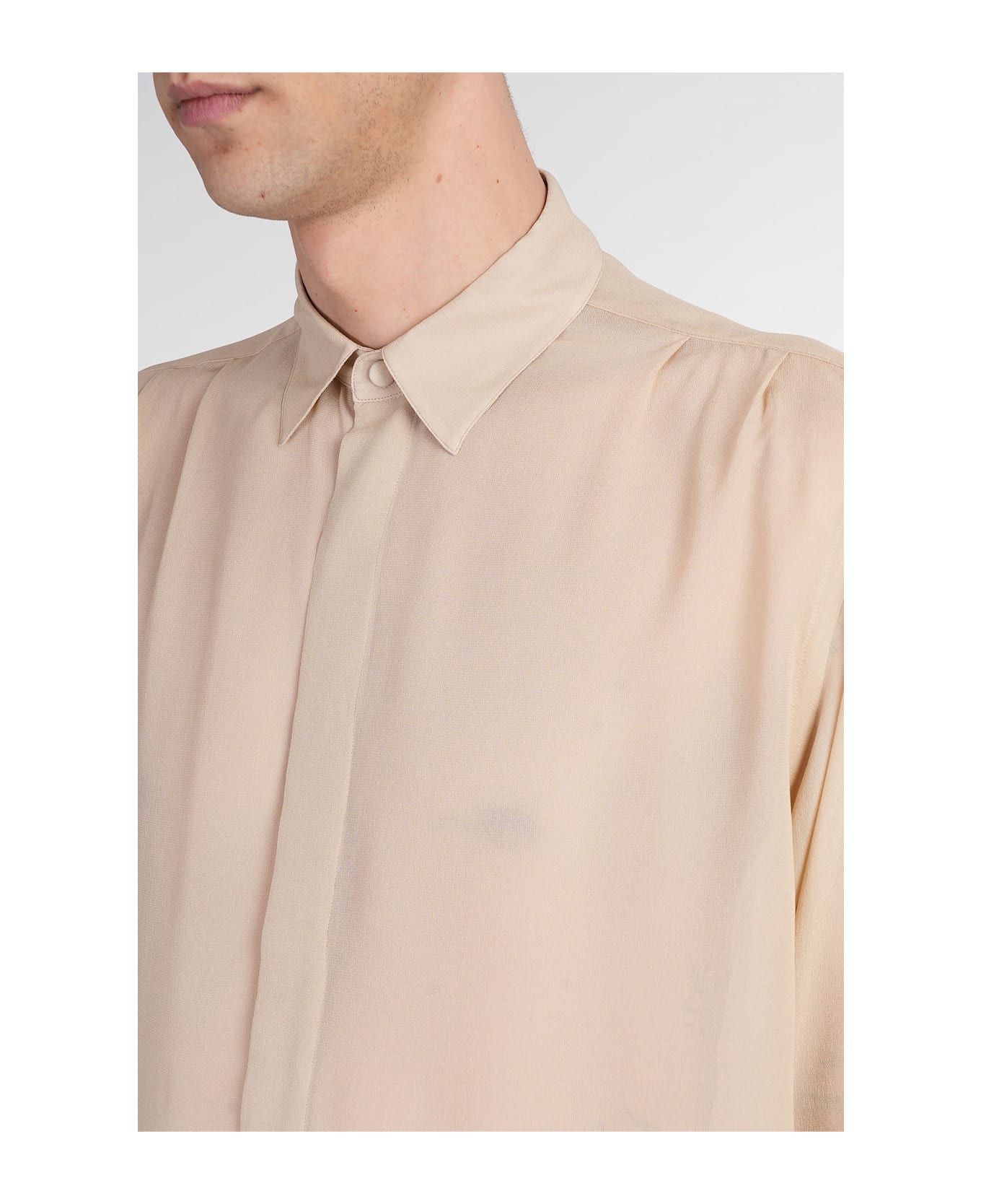 Lardini Shirt In Beige Silk - beige