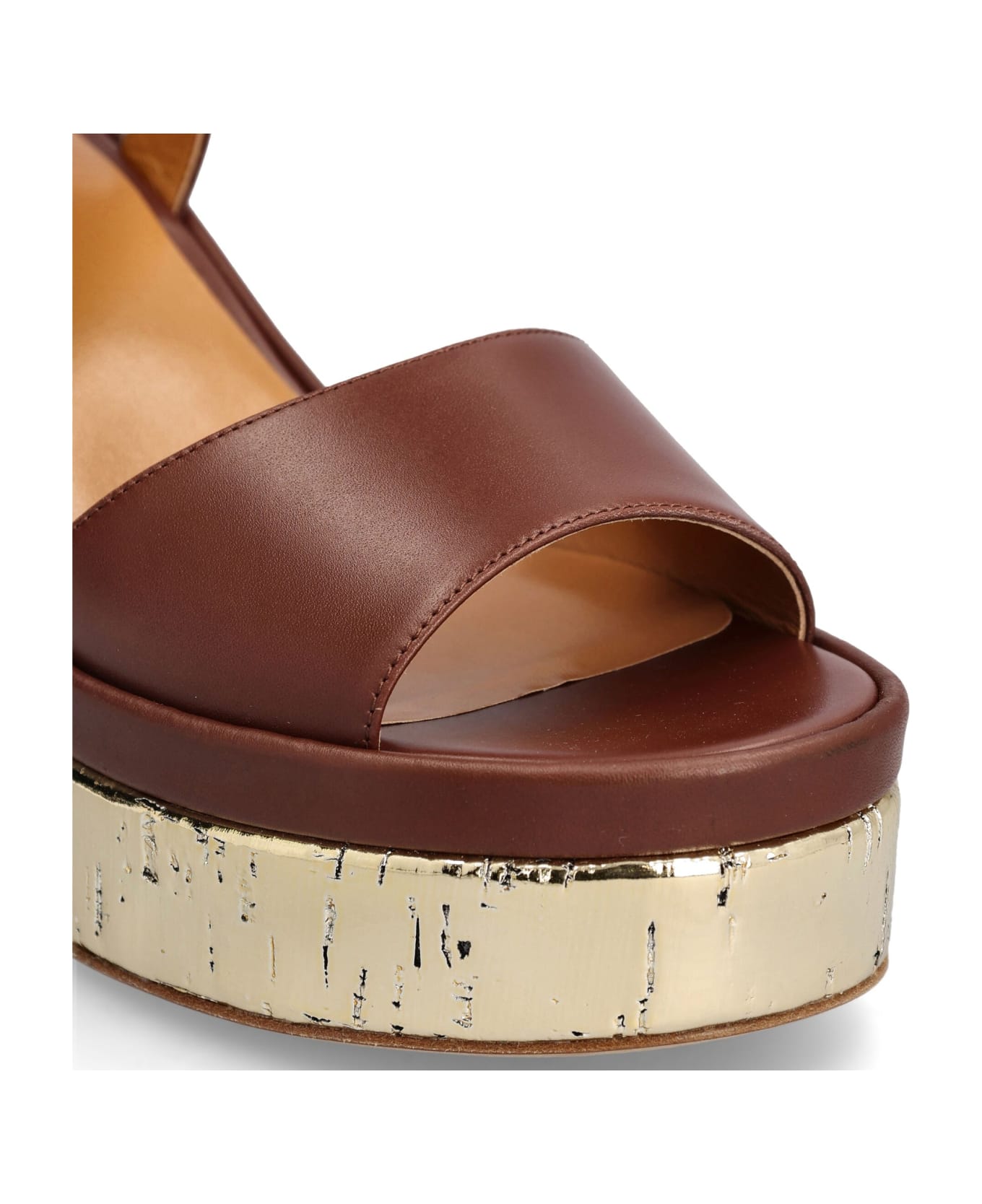 Chloé Odina Leather Sandals - Brown