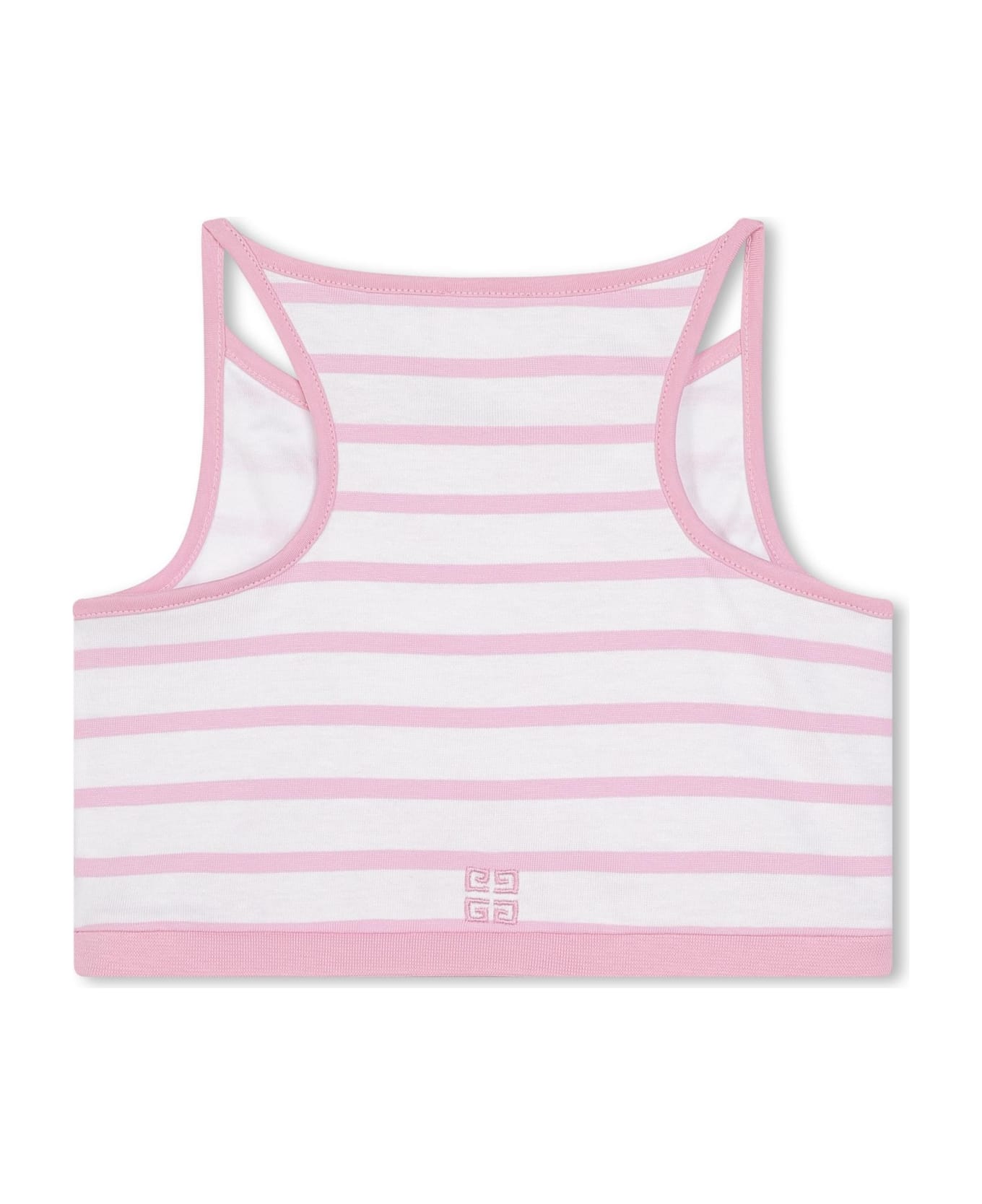 Givenchy Crop Top With Striped Embroidery - Rosa