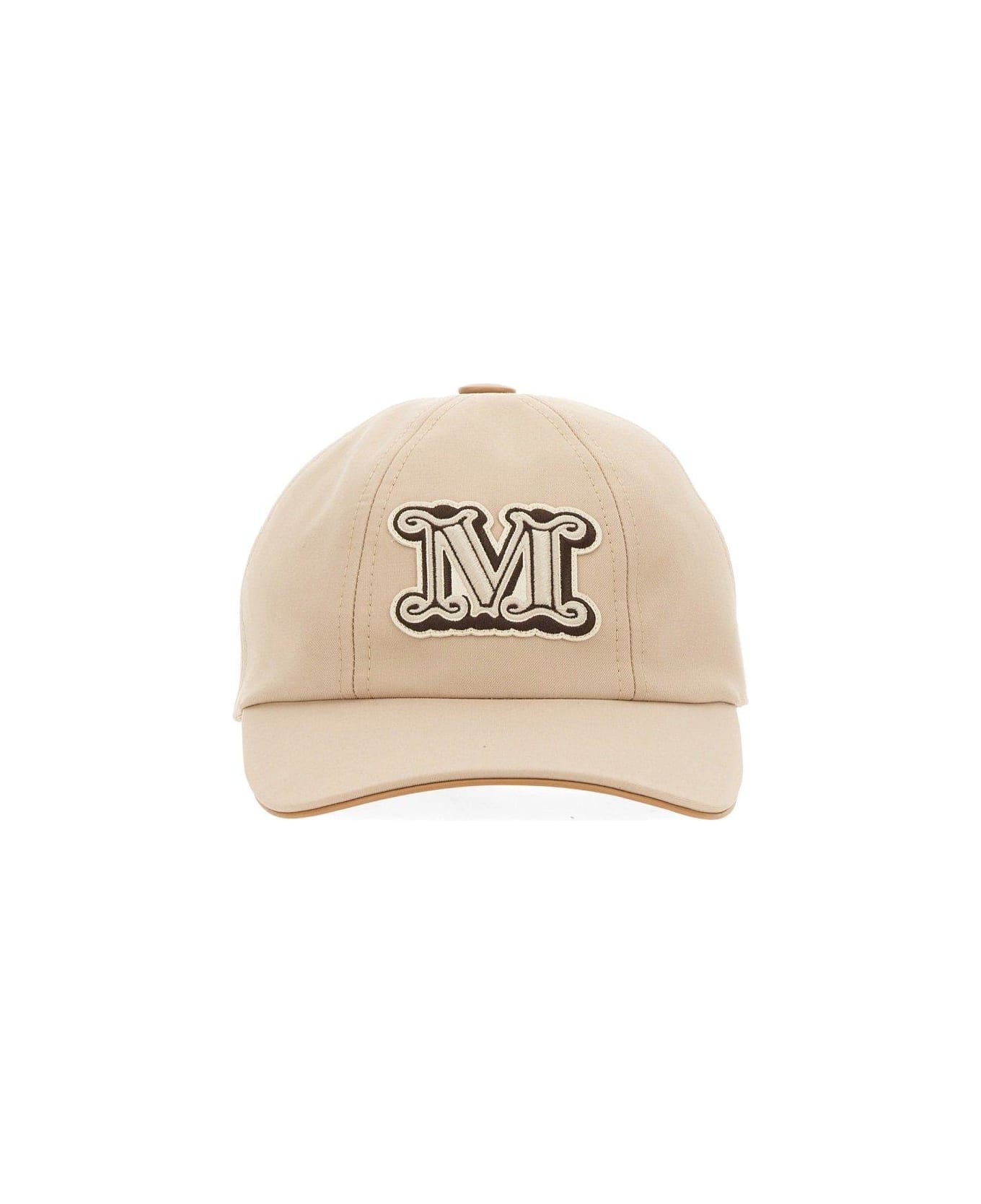 Max Mara Logo Embroidered Baseball Cap - BEIGE