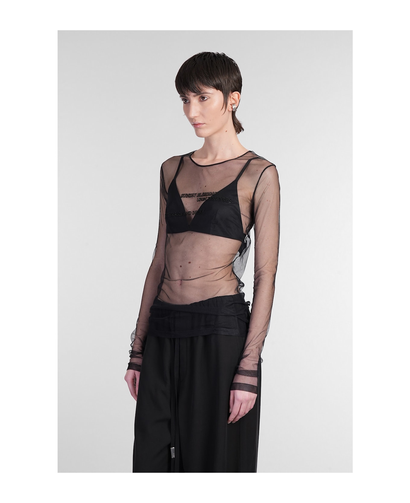 Ann Demeulemeester Fiene Topwear In Black Cotton - black