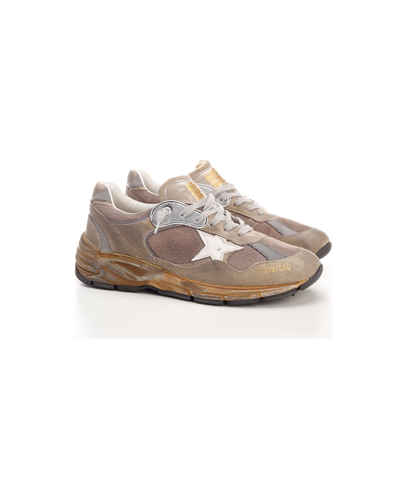 Golden Goose Running Dad Sneaker - Taupe/silver/white