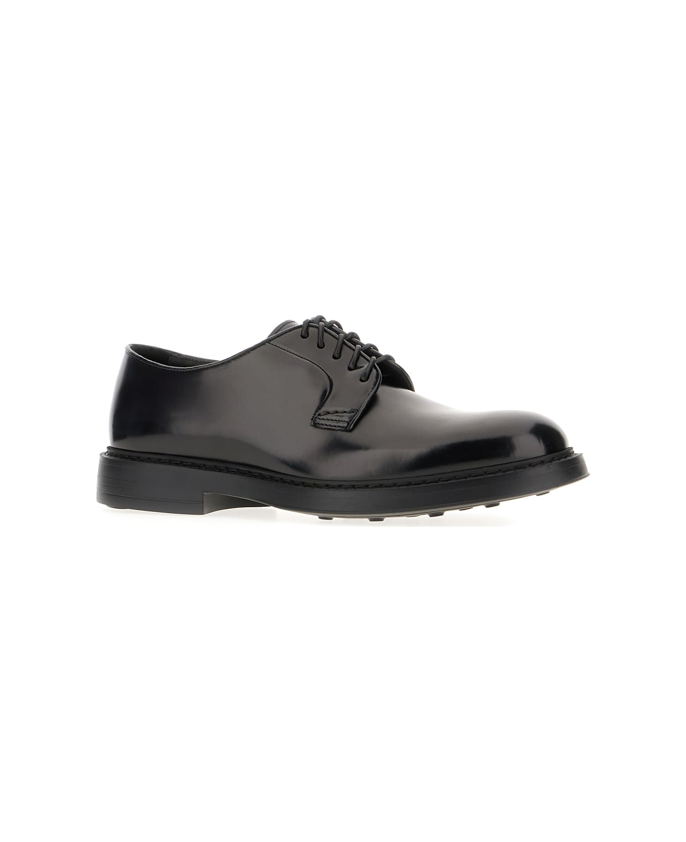 Doucal's Black Leather Lace-up Shoes - NERO