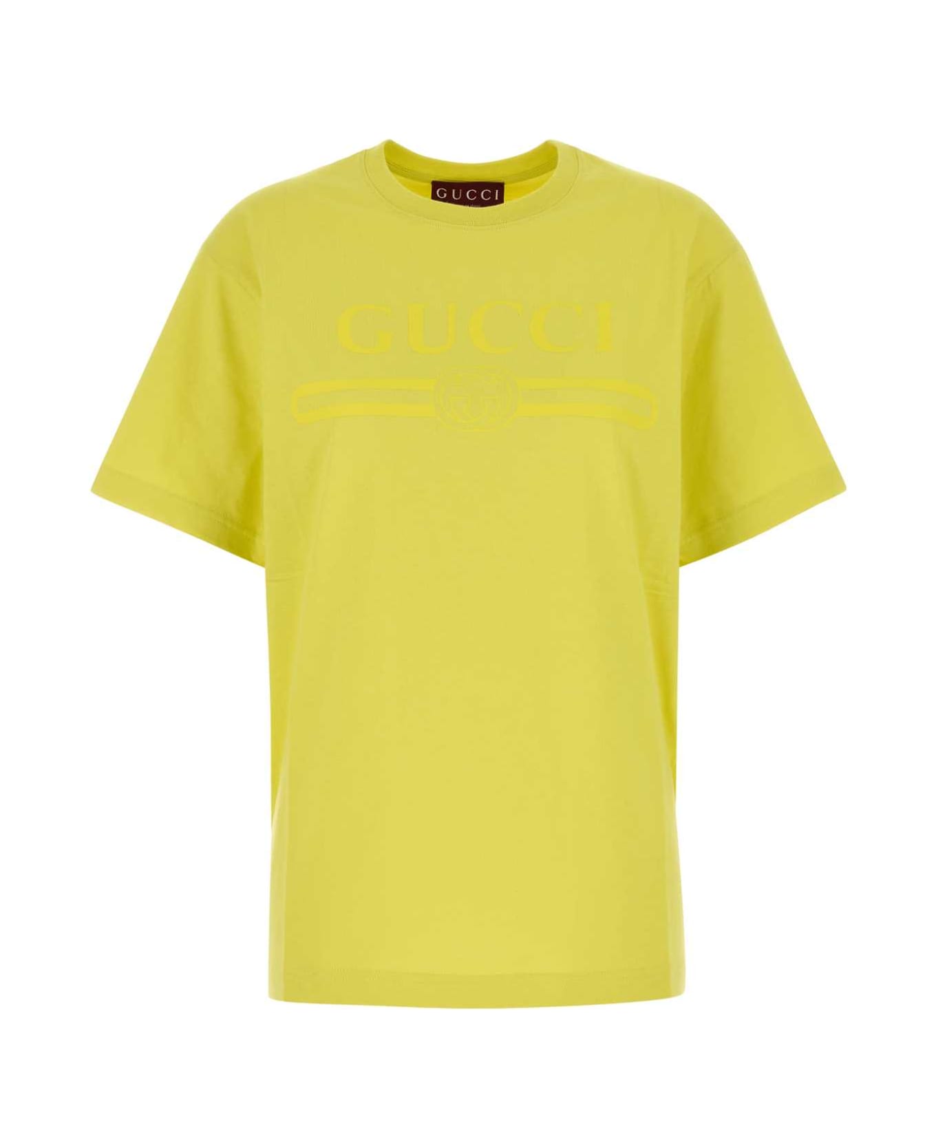 Gucci Yellow Cotton T-shirt - LIMEYELLOWMC