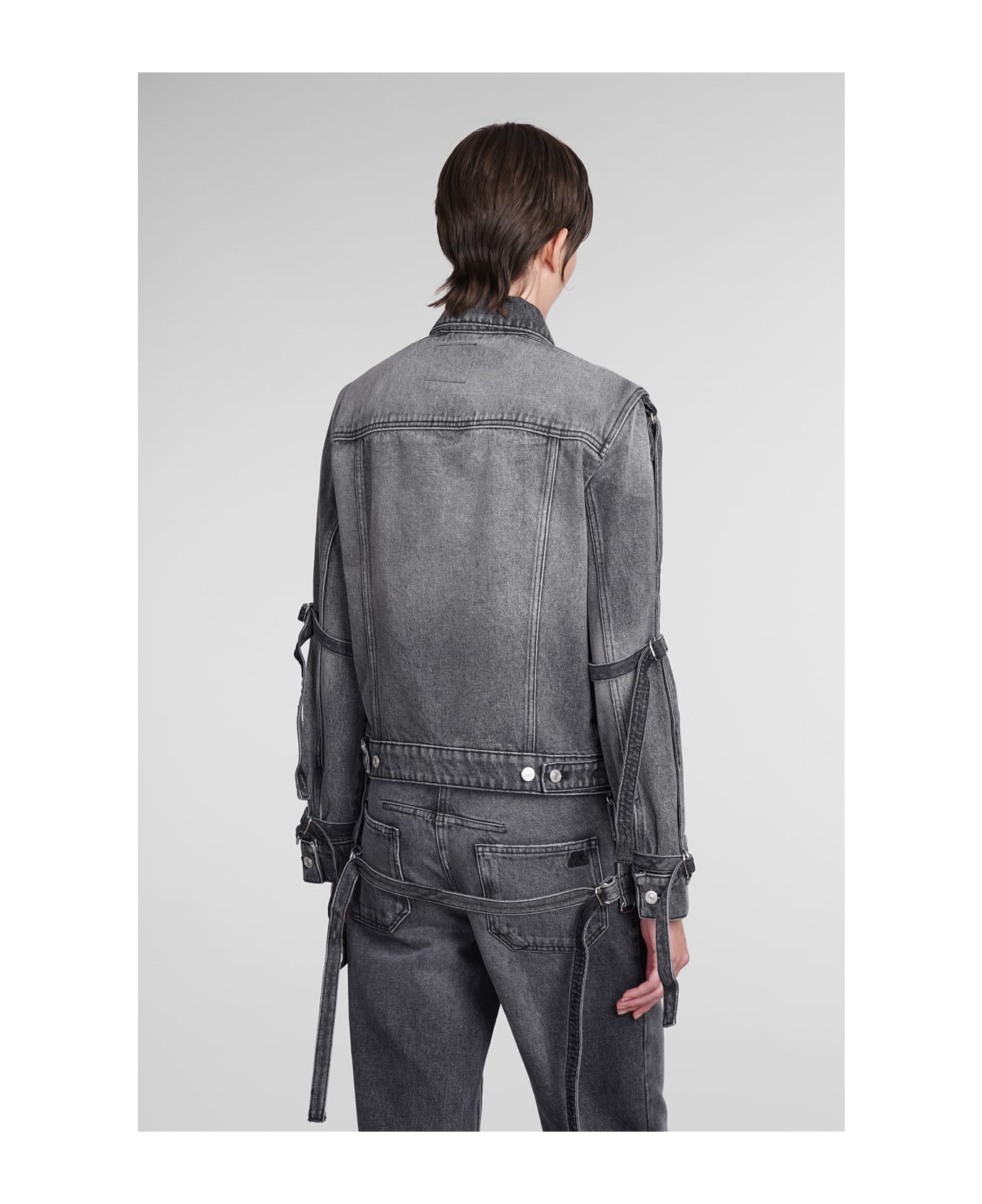 Courrèges Denim Jackets In Grey Cotton - grey