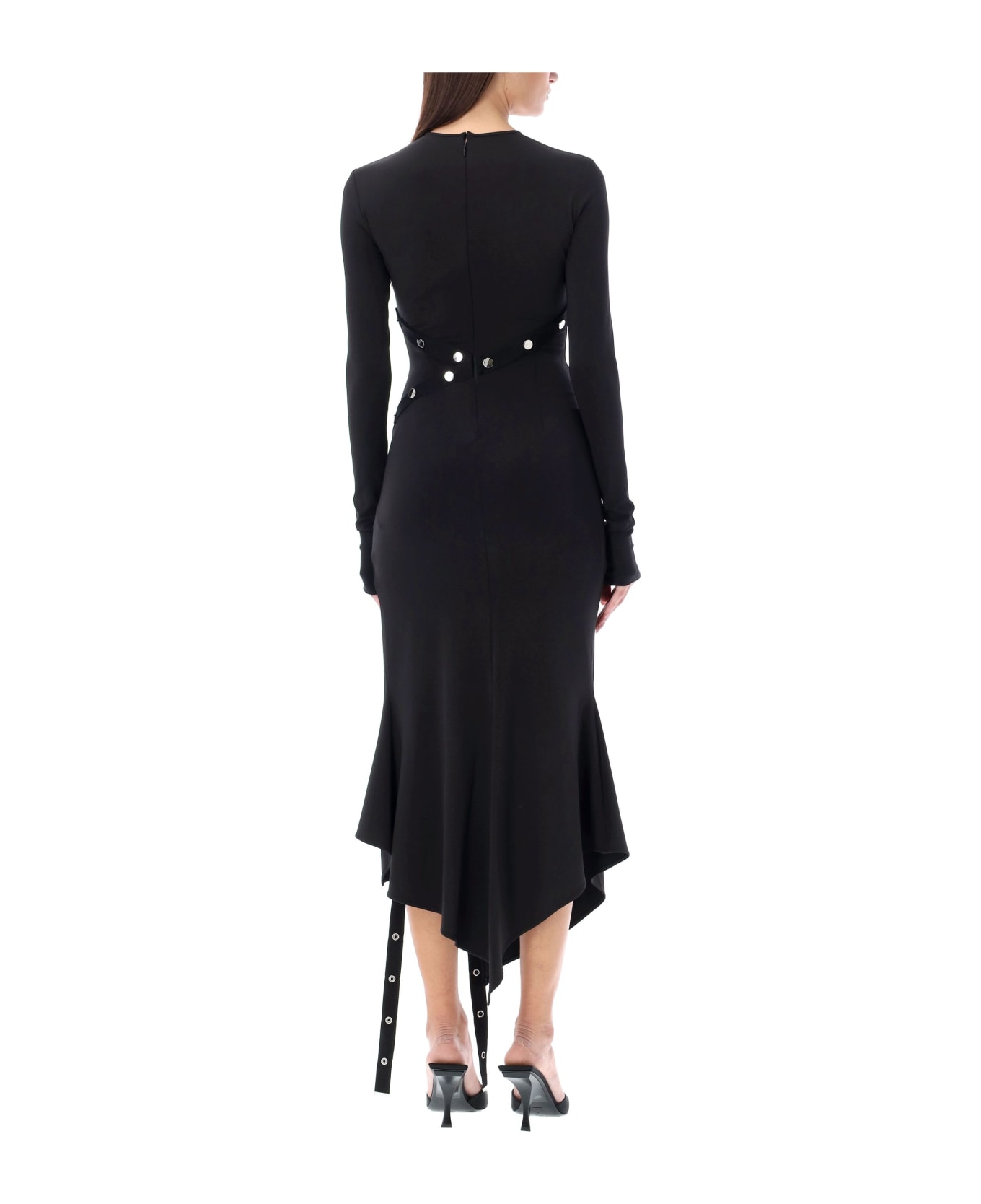 The Attico Midi Dress With Snaps - BLACK ワンピース＆ドレス
