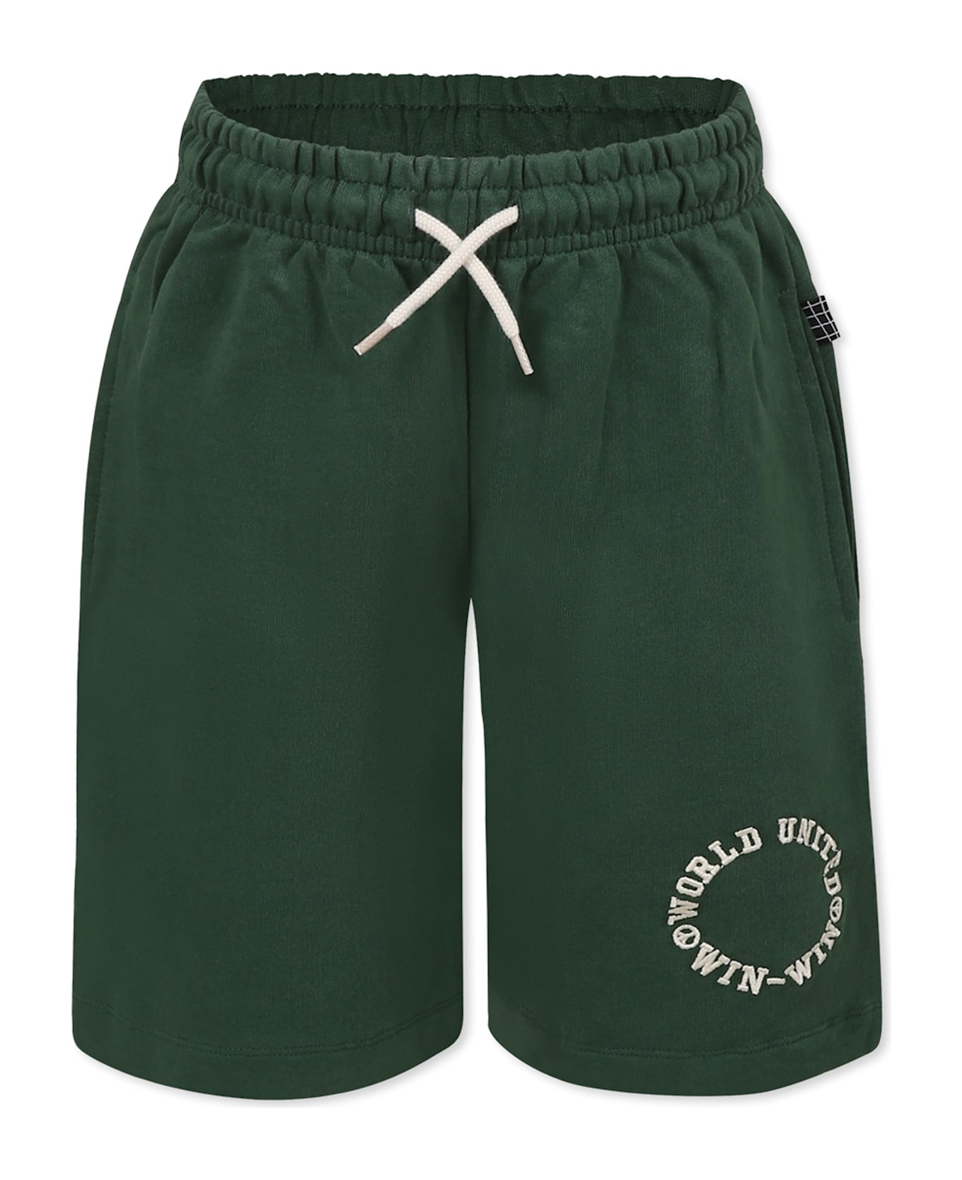 Molo Green Shorts For Boy With Writing - Green