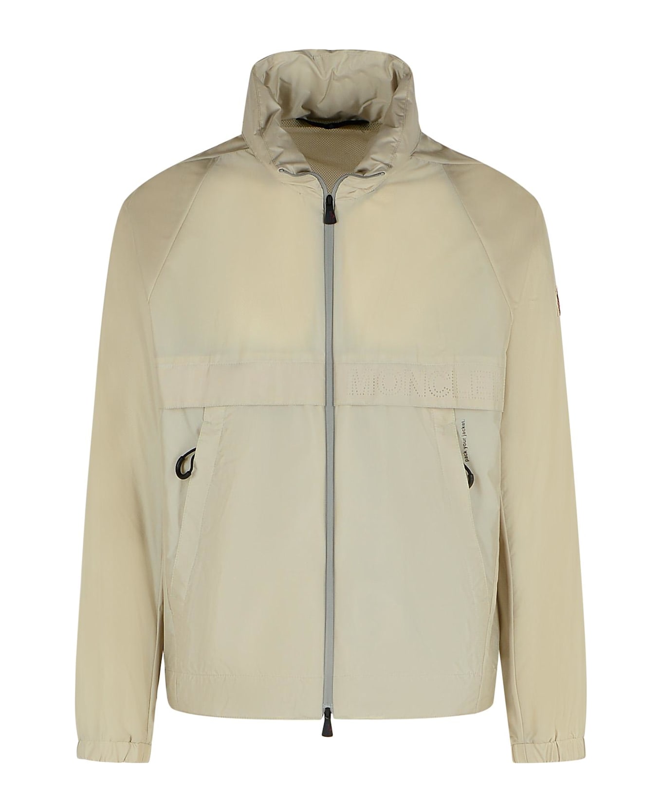 Moncler Grenoble 
negara
 Cream Nylon Jacket - Cream