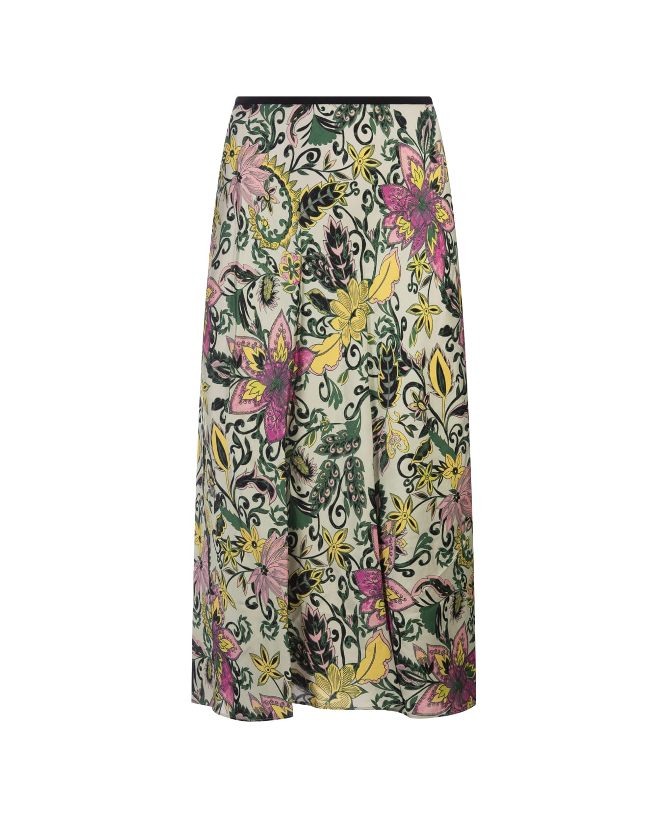 Diane Von Furstenberg Dina Reversible Skirt In Garden Paisley Mint Green And Pink - Multicolour