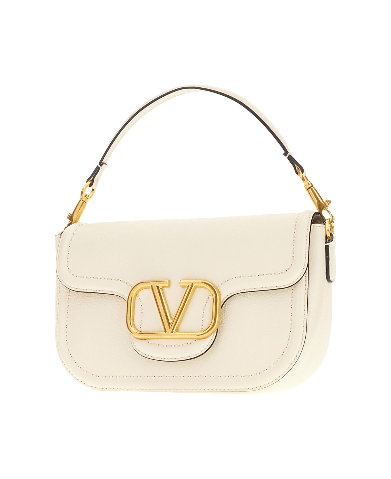 Valentino Garavani Ivory Leather Alltime Handbag - IVORY