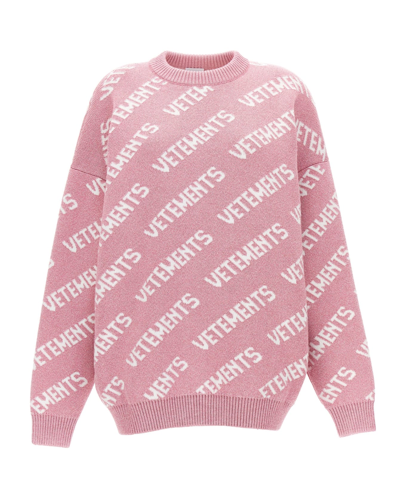 VETEMENTS Lurex Monogram Sweater - Pink