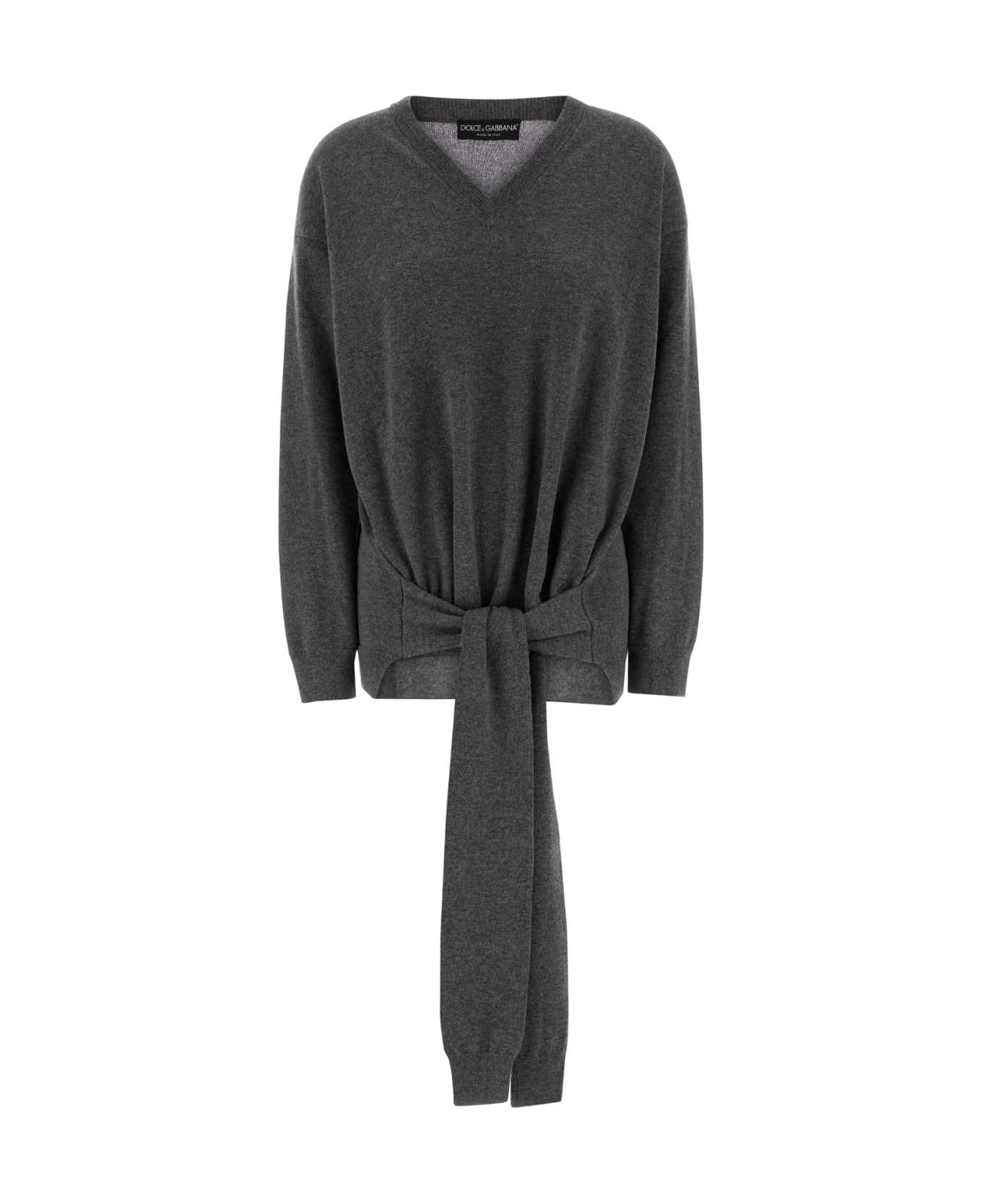 Dolce 
Gabbana Dark Grey Cashmere Sweater - GRIGIO